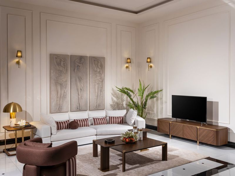 Amora - Side Table - Eggshell Walnut