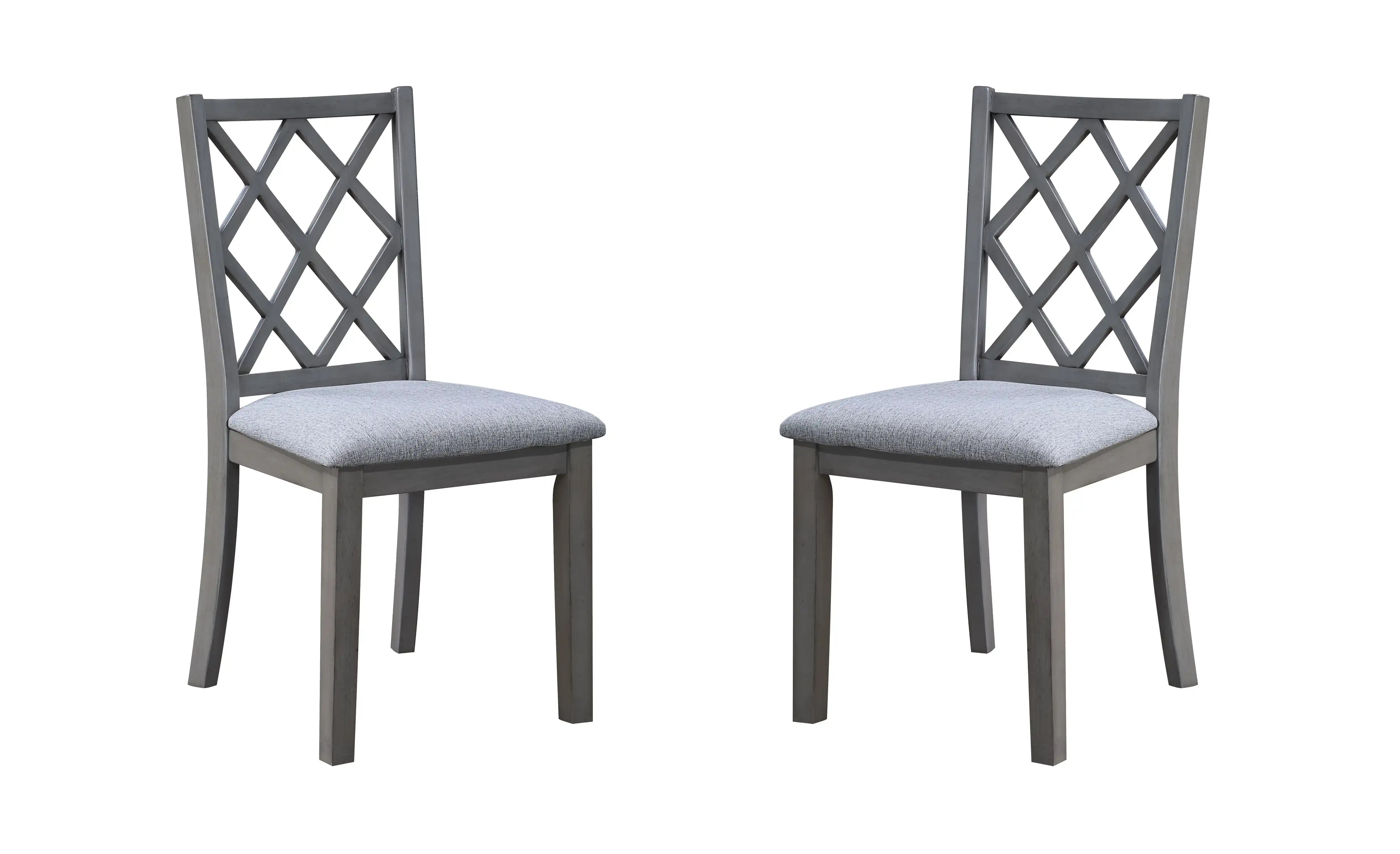Carlisle - Cross Back Side Dining Chair (Set of 2) - Gray - Best Buy Furniture