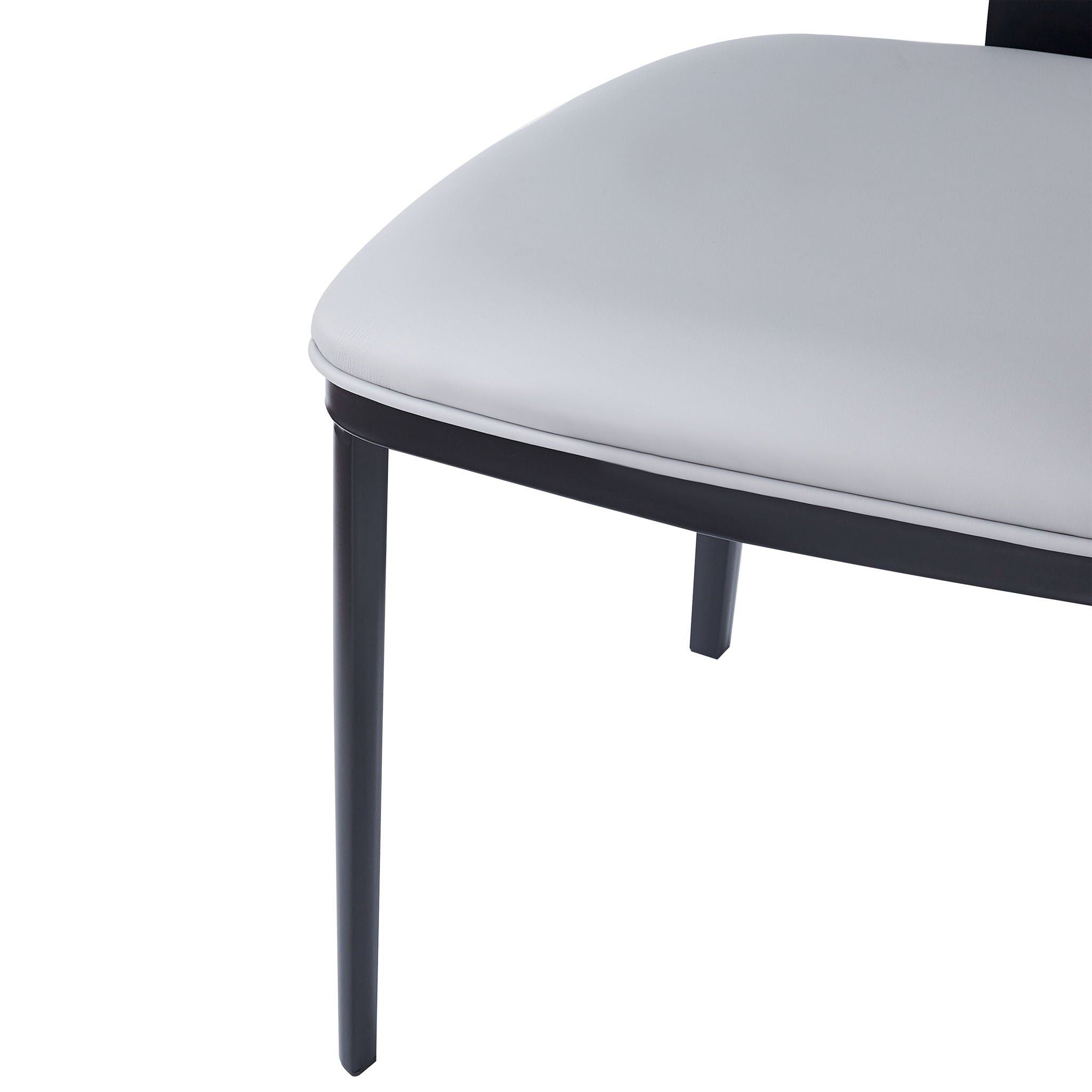 5 Pieces Modern Faux Leather And Metal Dining Set