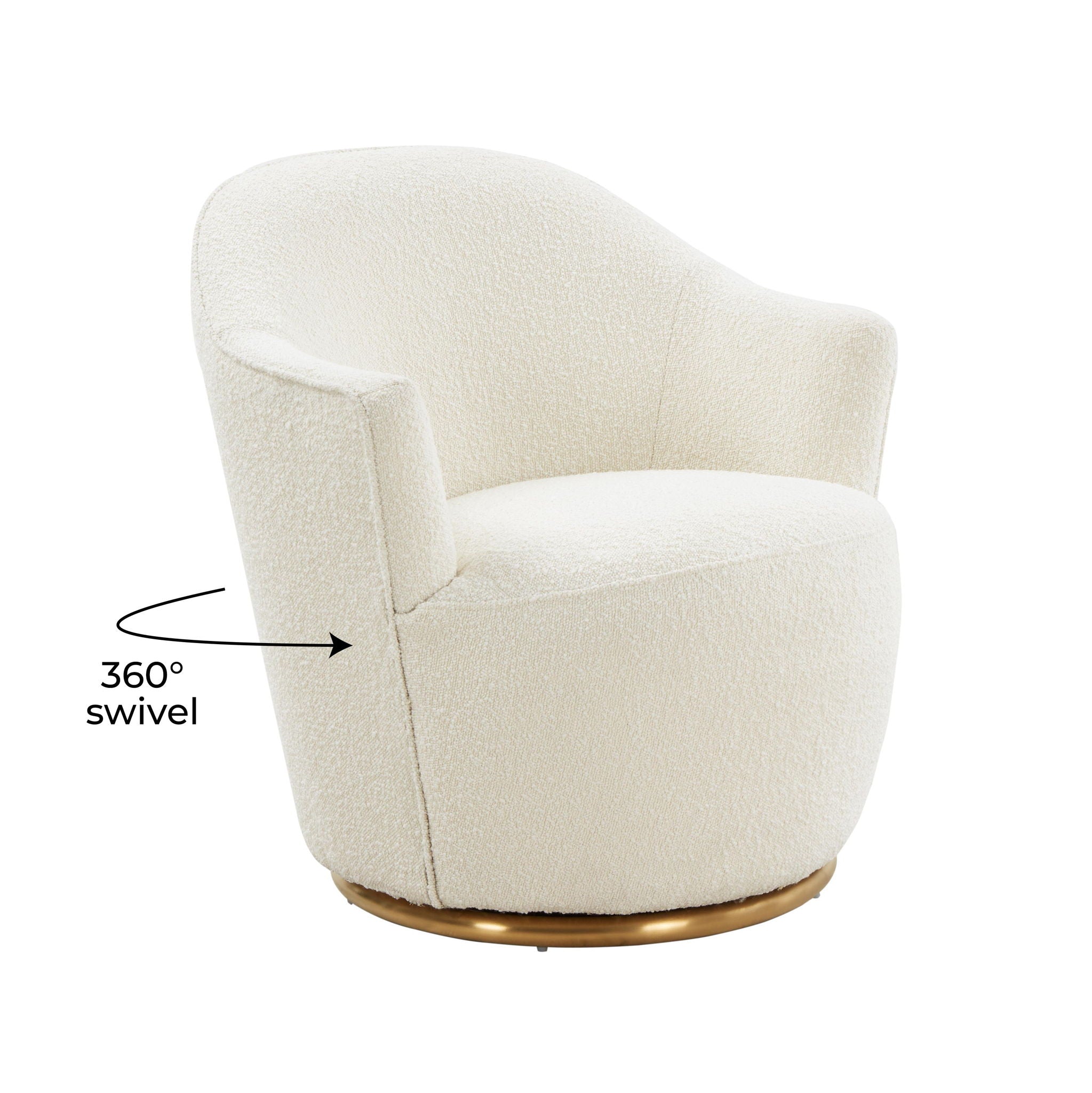 Skyla - Boucle Swivel Chair - Beige