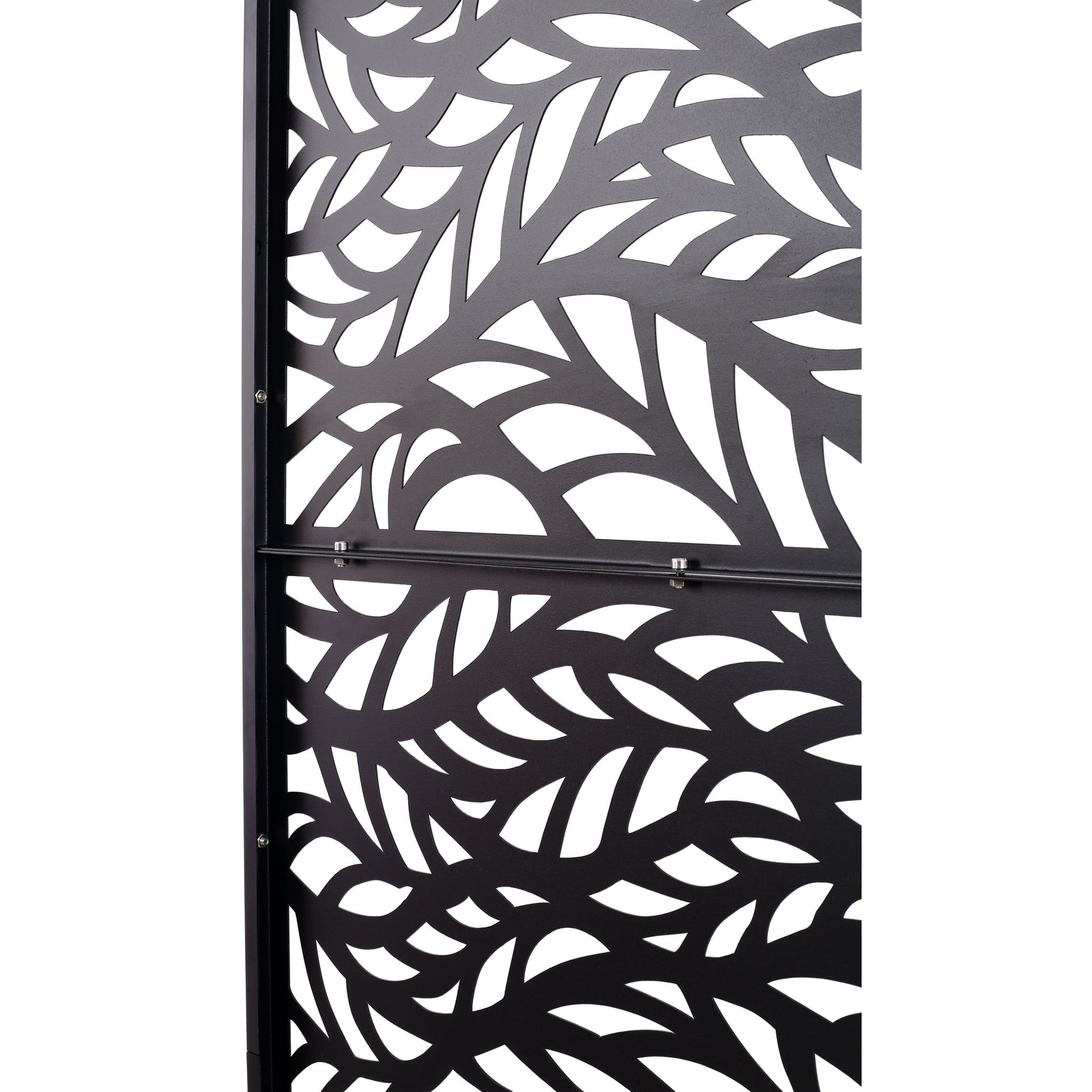Outdoor & Indoor Privacy Screen Metal Privacy Screen, Freestanding Decorative Privacy Screen For Deck Balcony Patio - Black - Best Buy Furniture