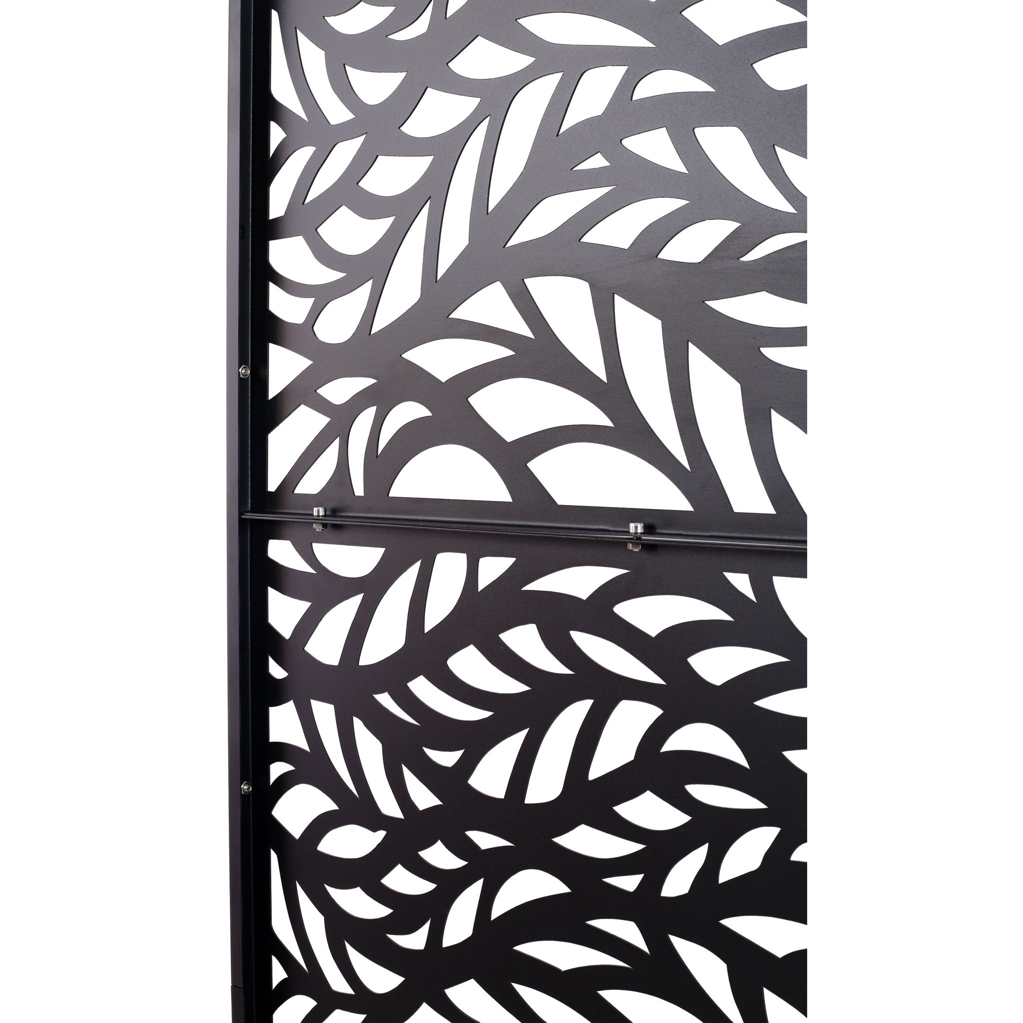 Outdoor & Indoor Privacy Screen Metal Privacy Screen, Freestanding Decorative Privacy Screen For Deck Balcony Patio - Black - Best Buy Furniture