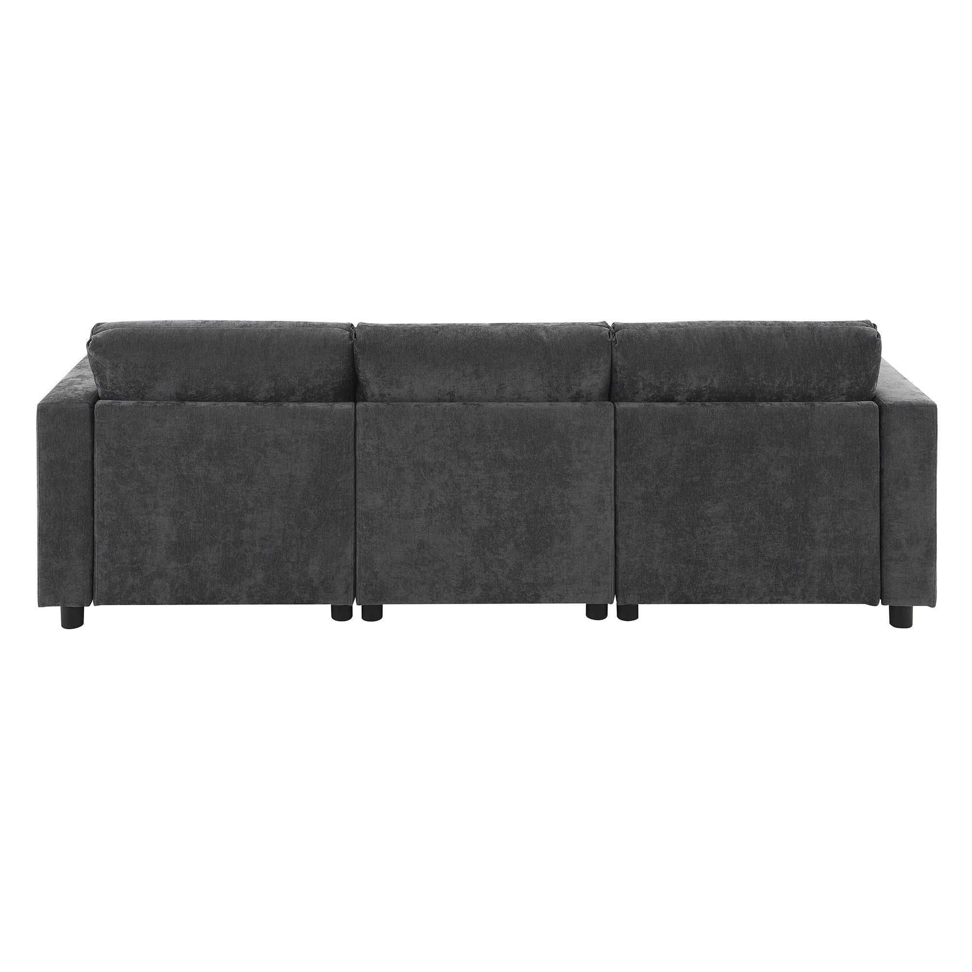 Modular Sectional With Storage Pockets, 5 Seat U Shaped Couch Set With Pillows, Free Combination Modern Cloud Sofa With 2 Movable Ottoman