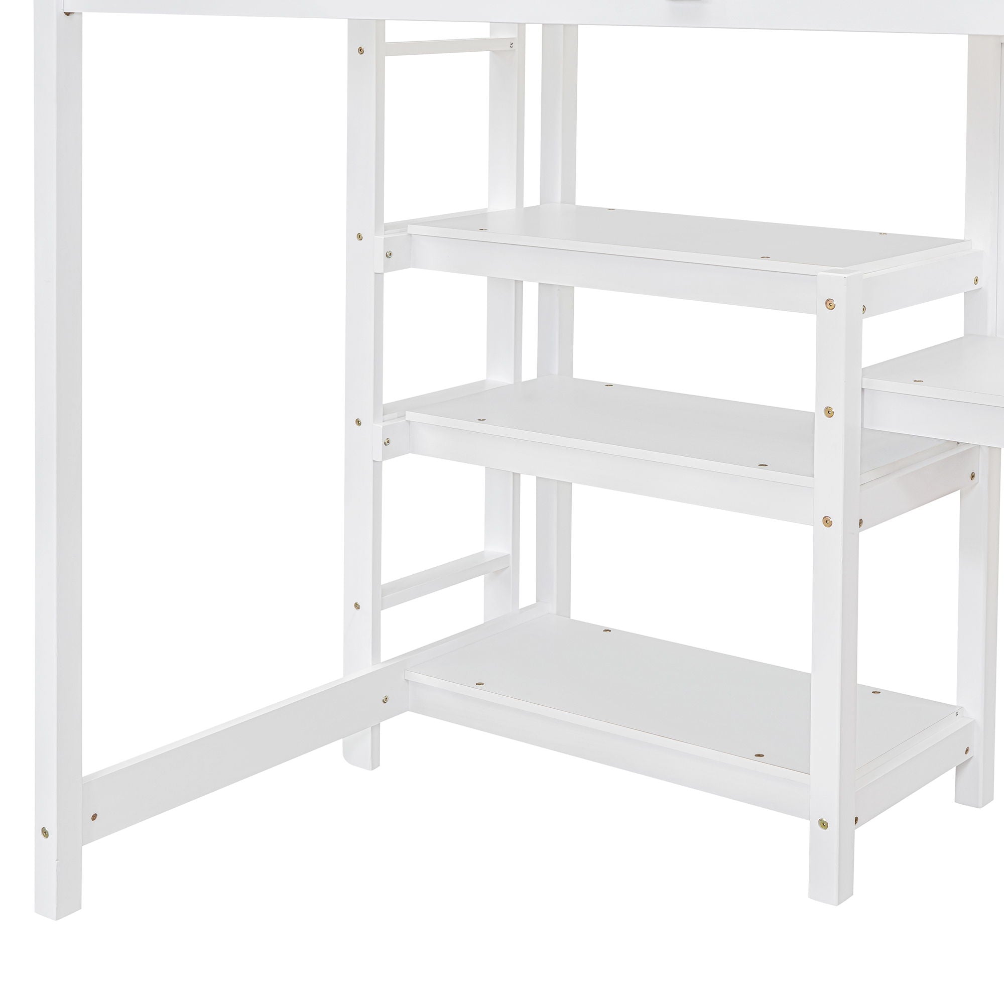 Loft Bed With Shelves, Desk And Writing Board