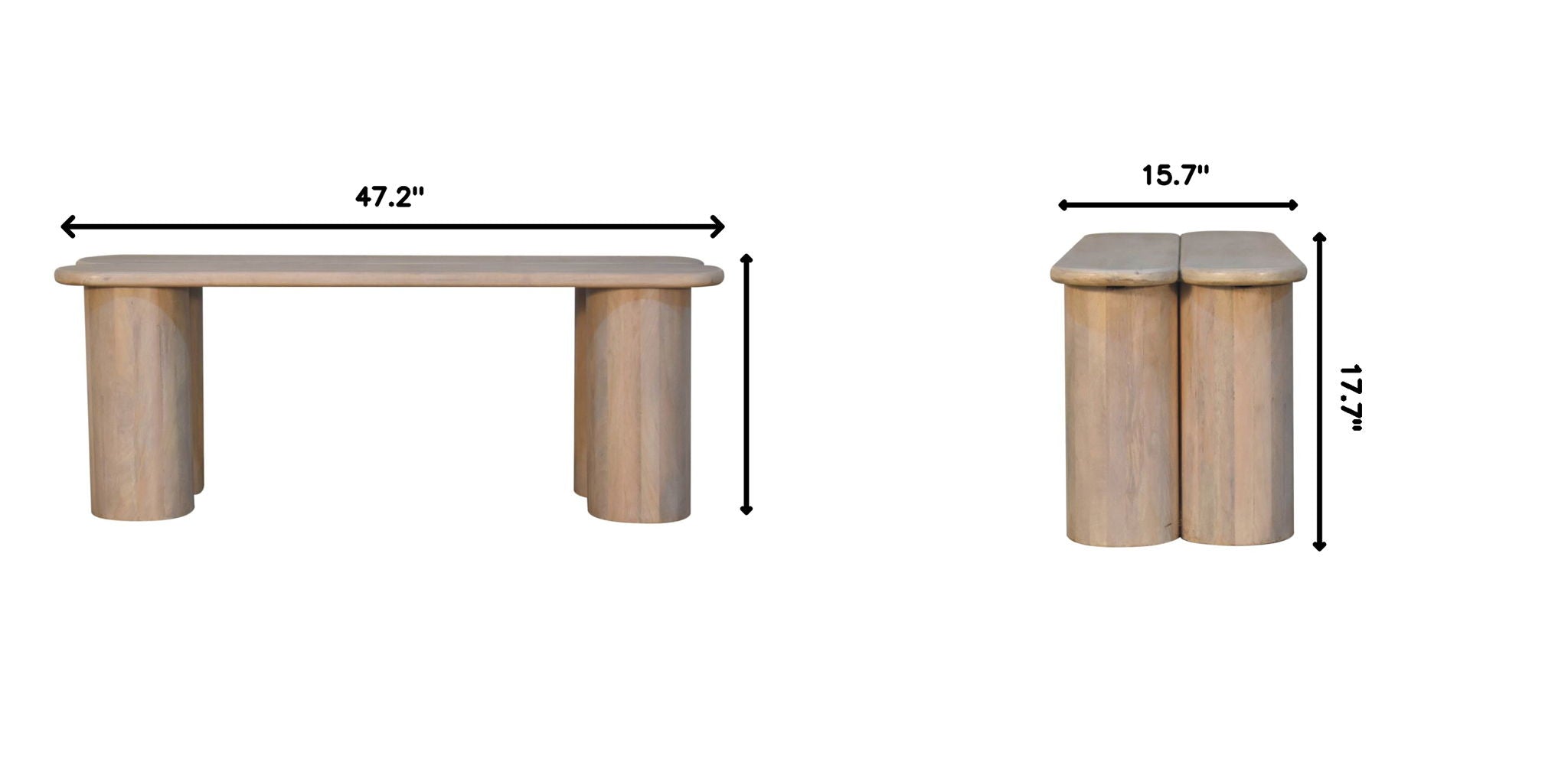 Twin Plank Marble Bench - Marble