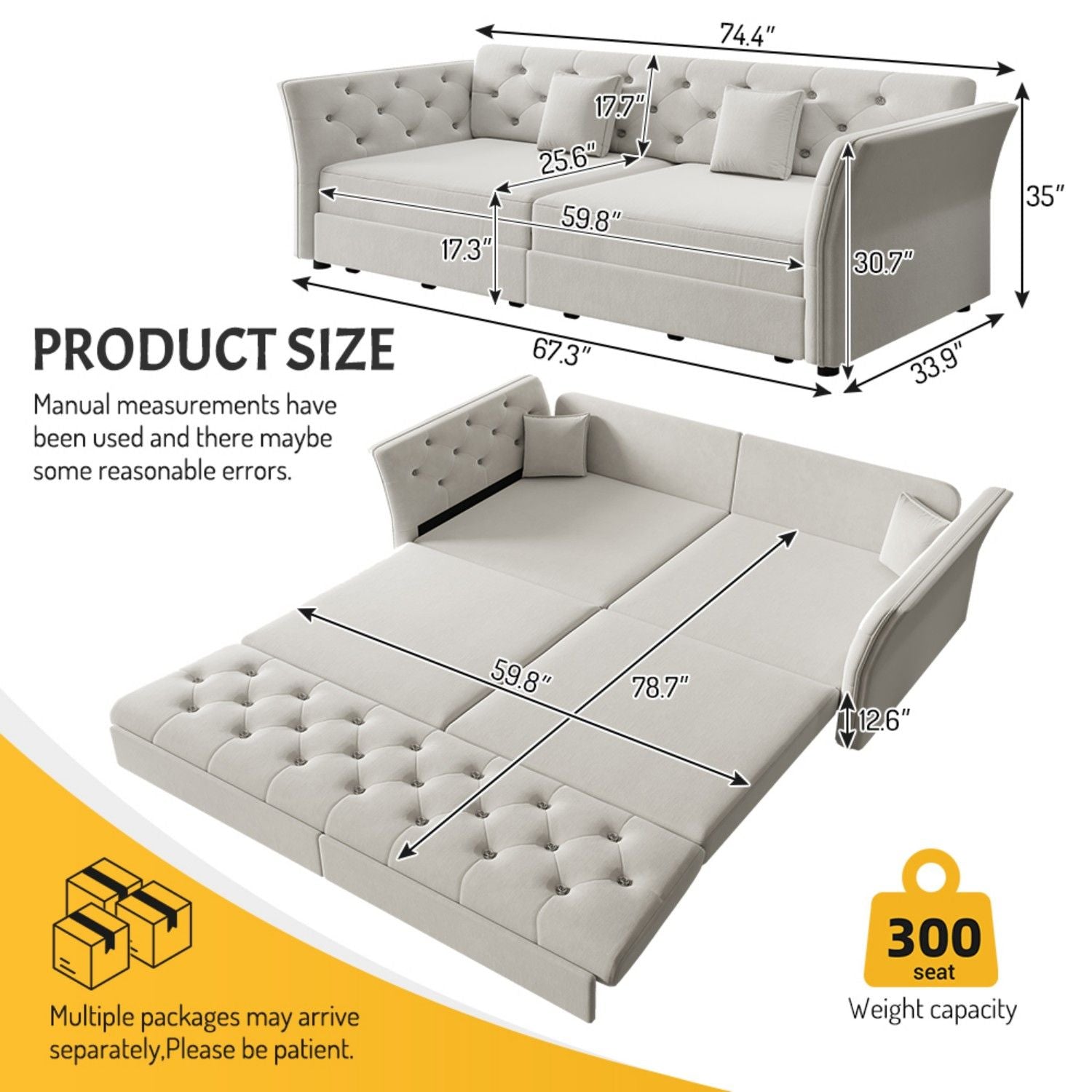 Oversize Pull Out Sofa Bed For Living Room