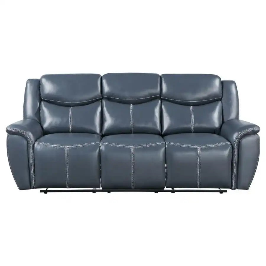 Sloane - Upholstered Padded Arm Reclining Sofa - Blue - Best Buy Furniture