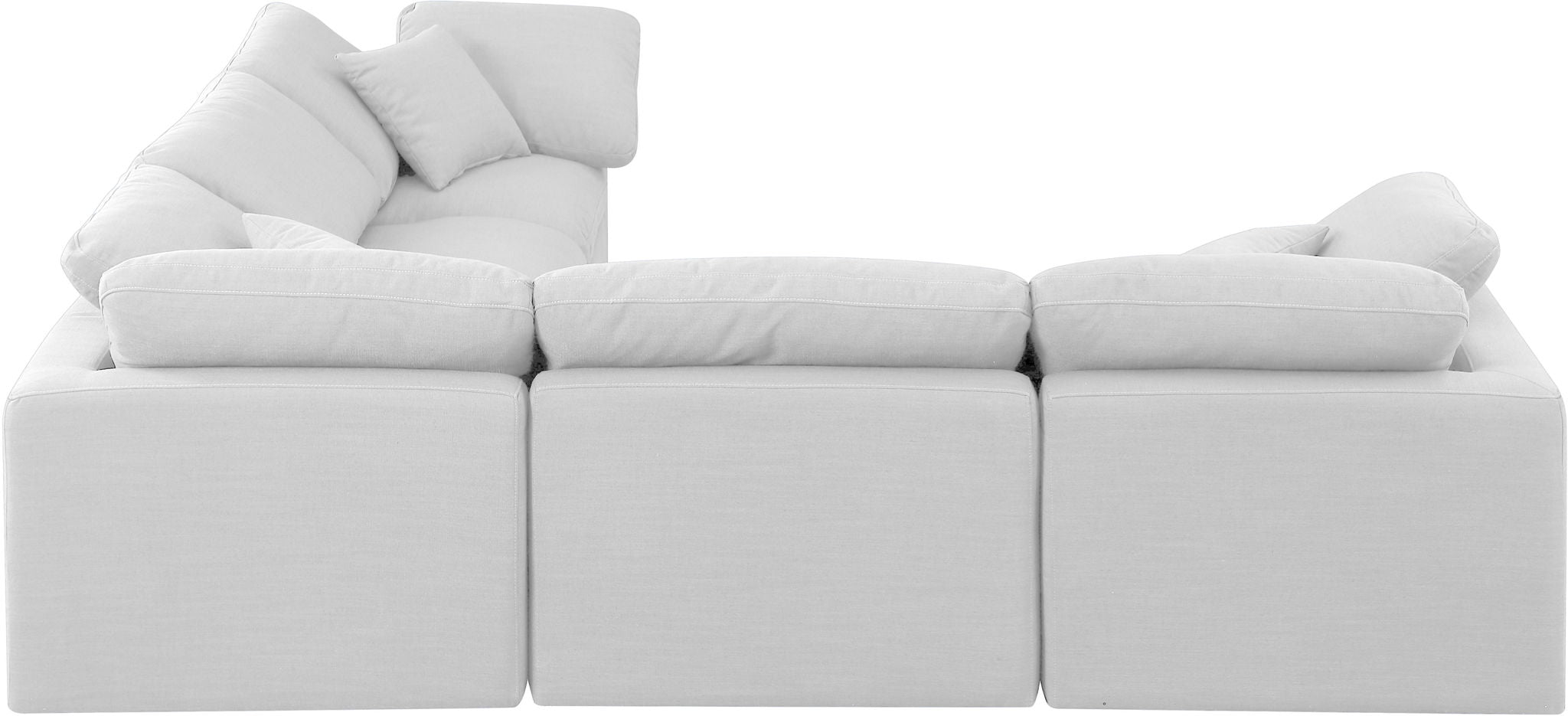 Indulge - Linen 5 Piece Modular Corner Sectional - White