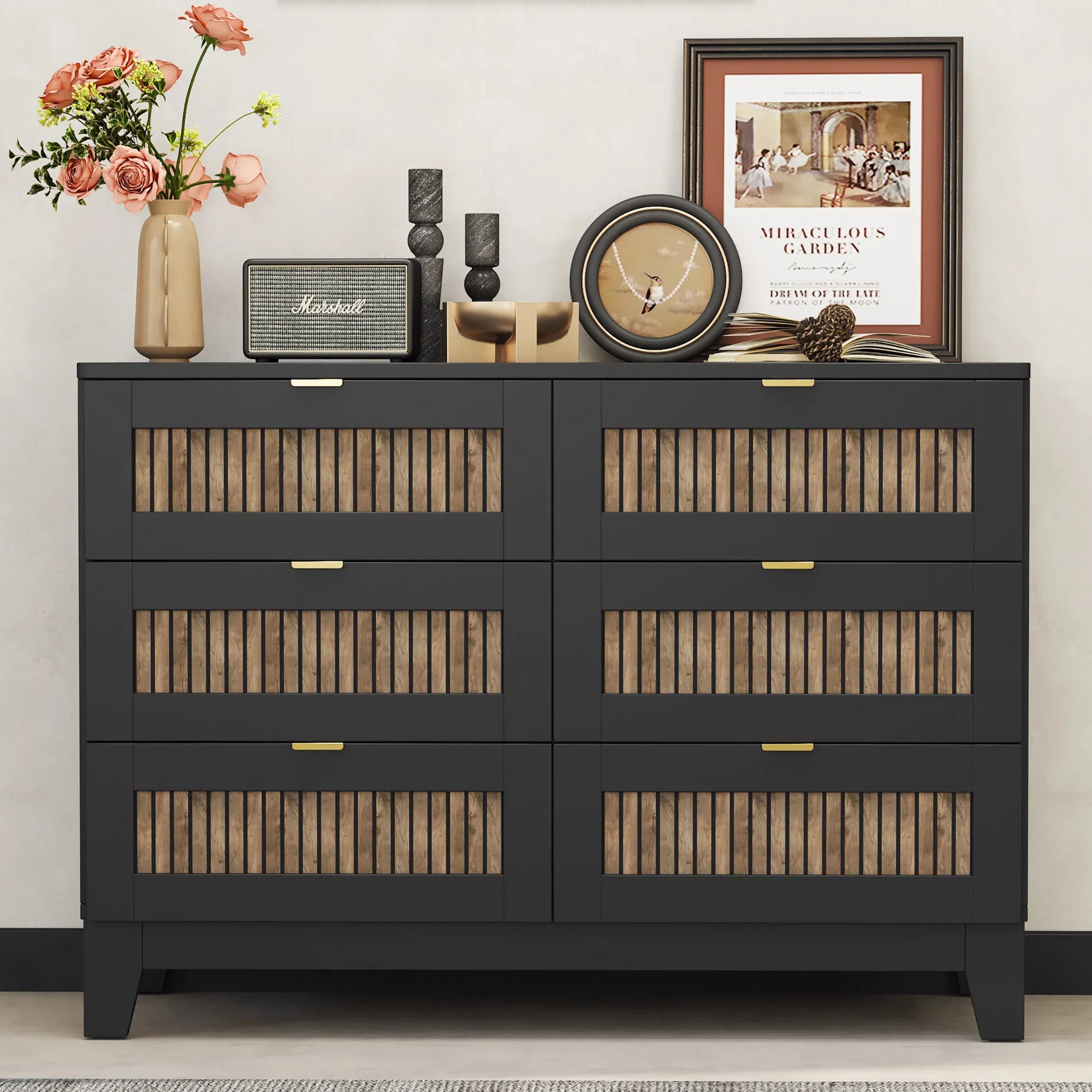 Anika Wooden Dresser with 6 Drawers