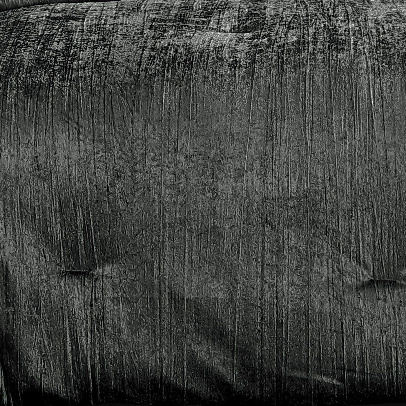 Turin 7 Piece Charcoal Crinkle Velvet Comforter Ensemble