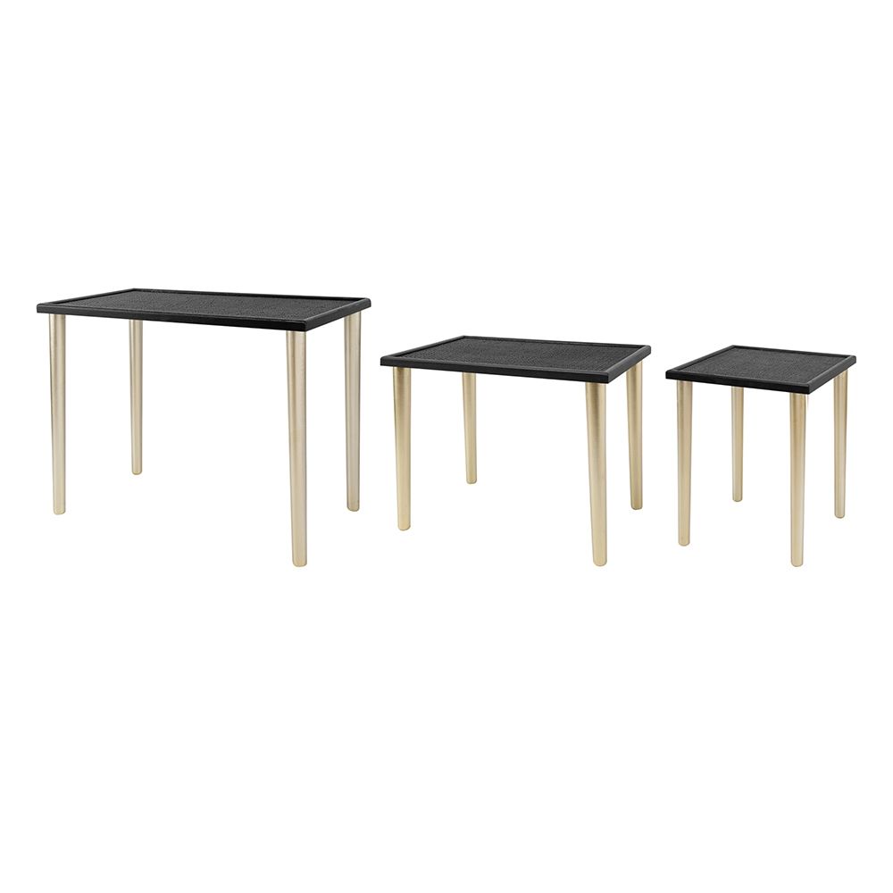 Side Tables (Set of 3) - Black / Gold - Best Buy Furniture