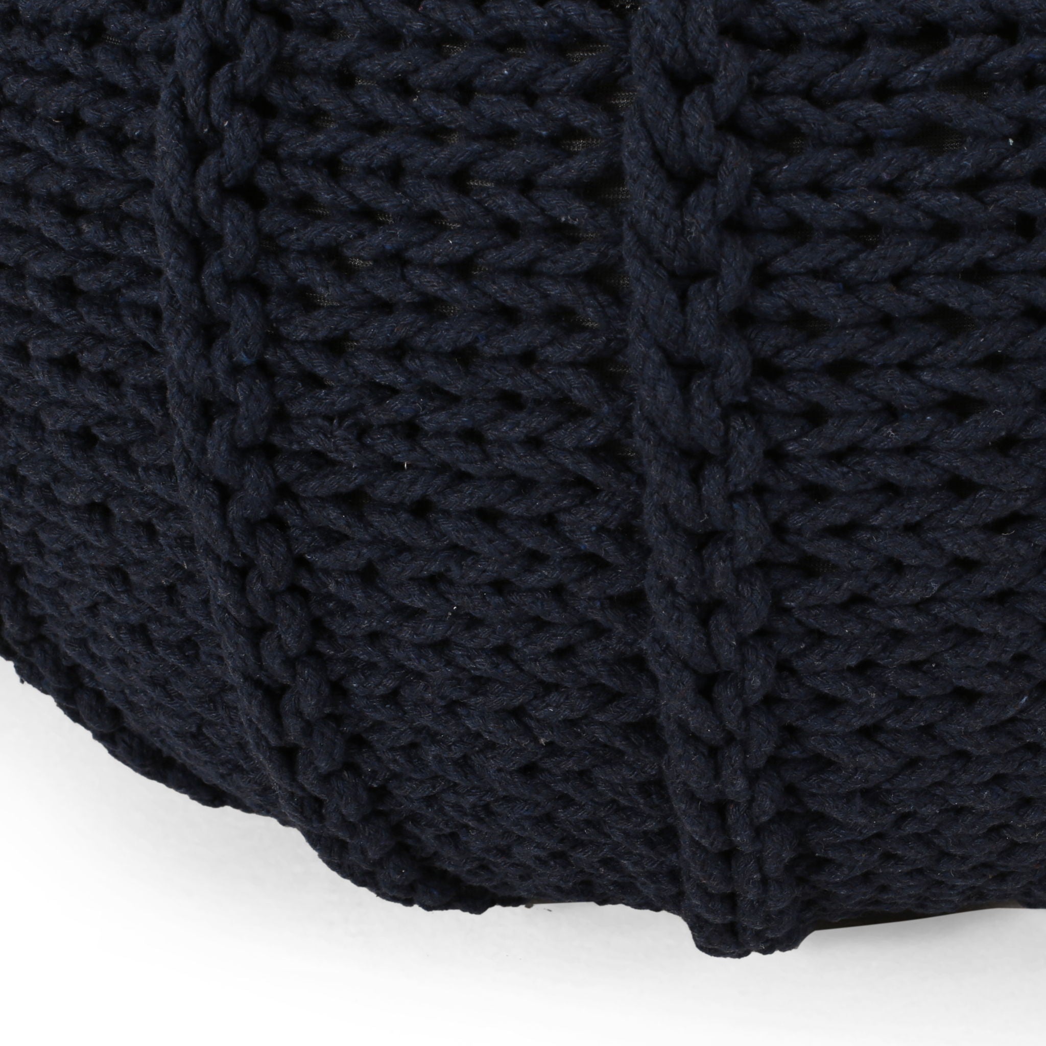 Bordeaux - Knitted Cotton Round Pouf Ottoman And Floor Cushion