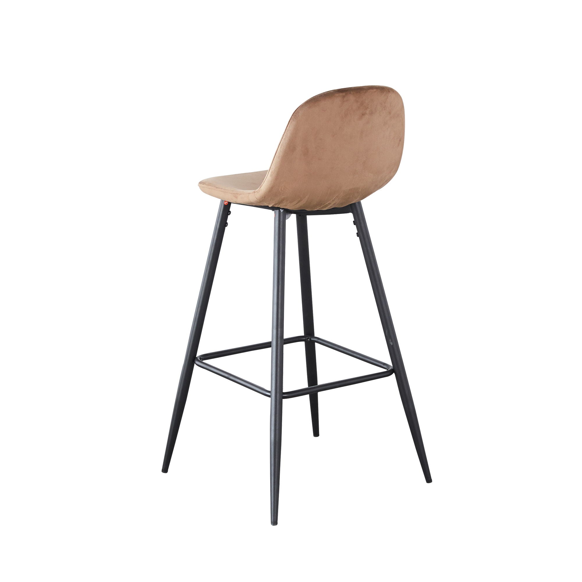 Velvet Barstool With Back (Set of 2)
