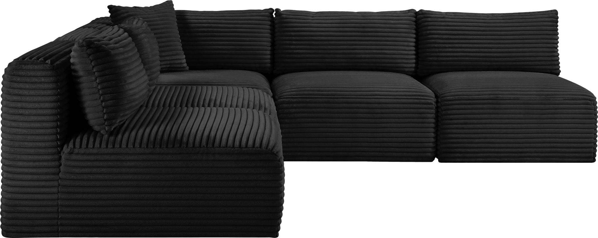 Shaggy - 5 Piece Modular Corner Armless Sectional