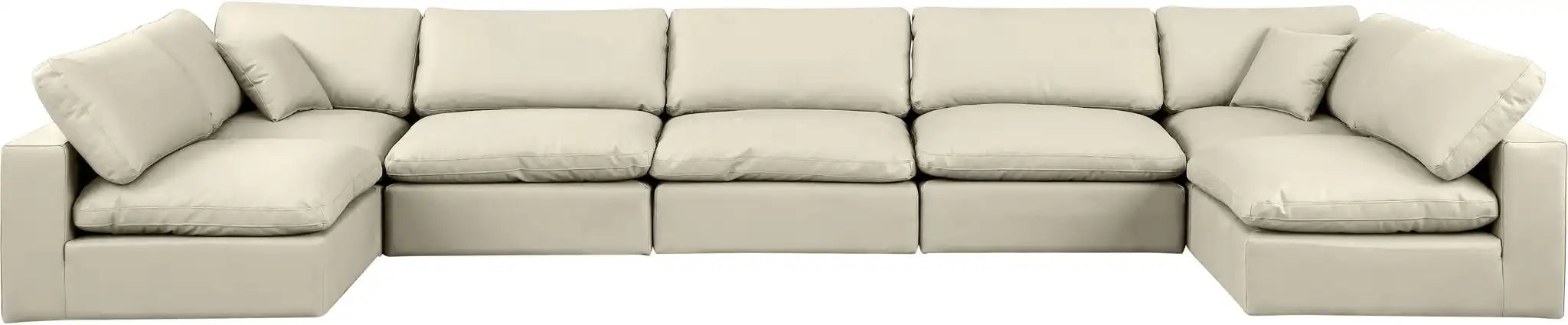 Comfy - 7 Piece Faux Leather Modular Armless Sectional