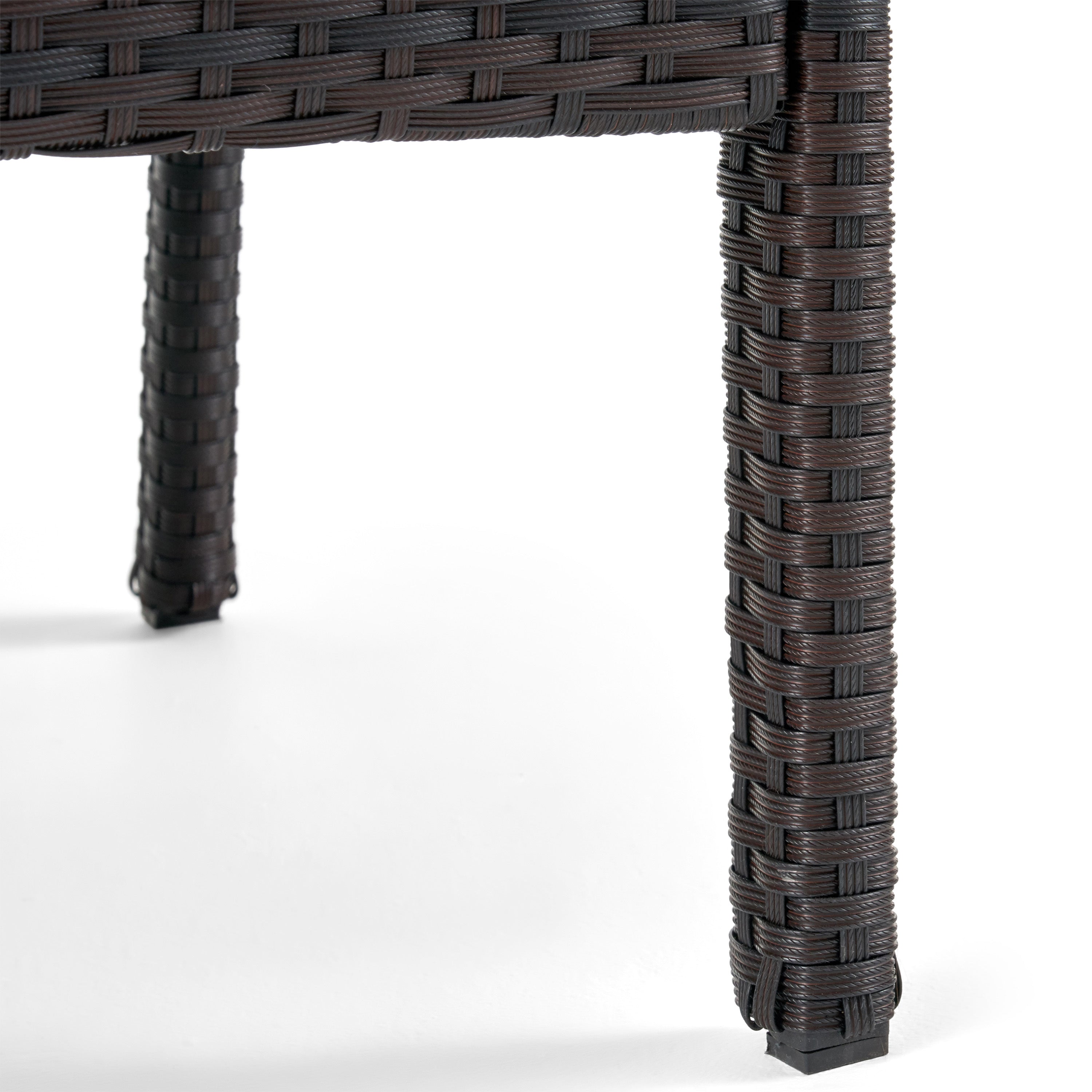 HONOLULU Brown Club Chair Set of 2 with Weather-Resistant Wicker Finish and Cushions