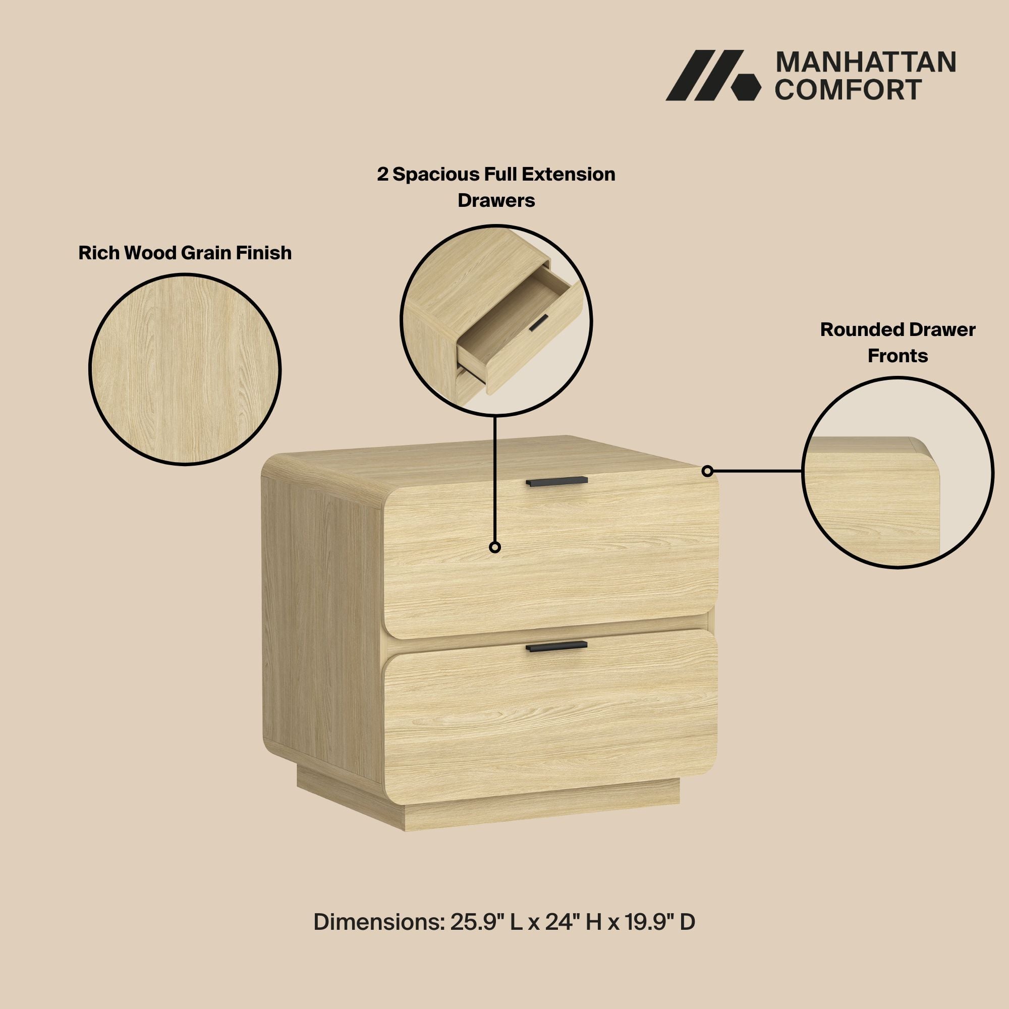 Chrystie - Modern Nightstand