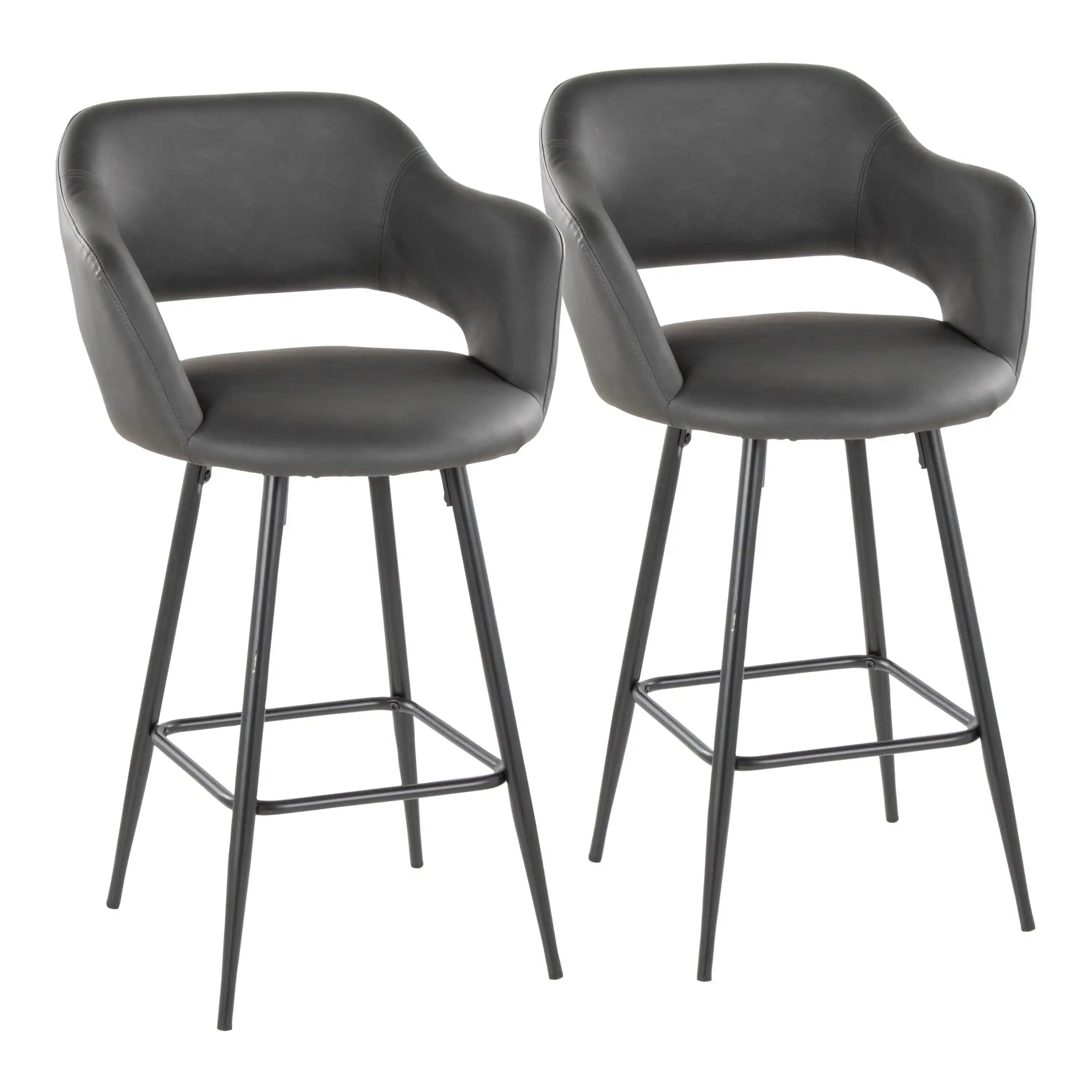 Margarite - Contemporary Fixed Height Counter Stool With Square Footrest (Set of 2) - Best Buy Furniture