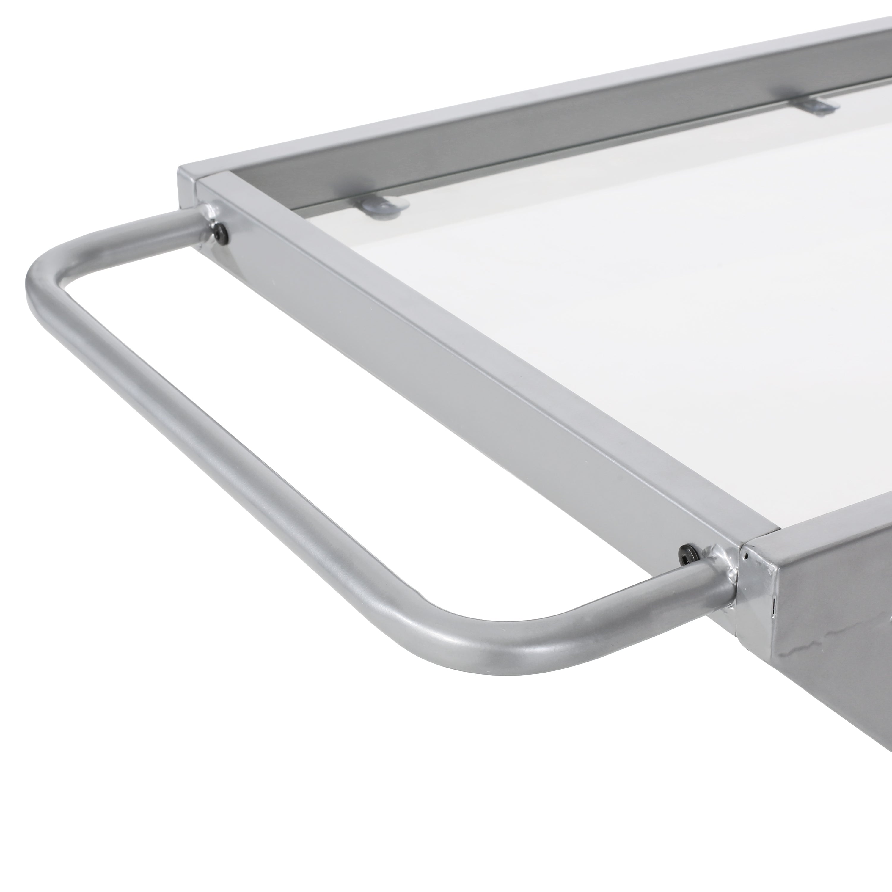 Modern Z-Shaped Bar Cart with Tempered Glass Shelves