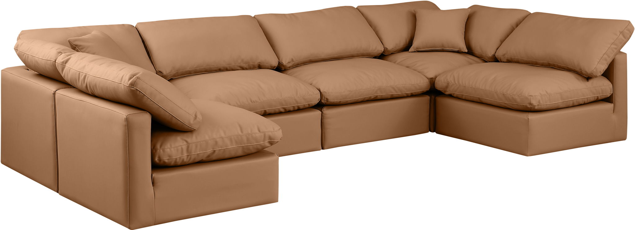 Indulge - Faux Leather 6 Piece Modular U-Shaped Sectional