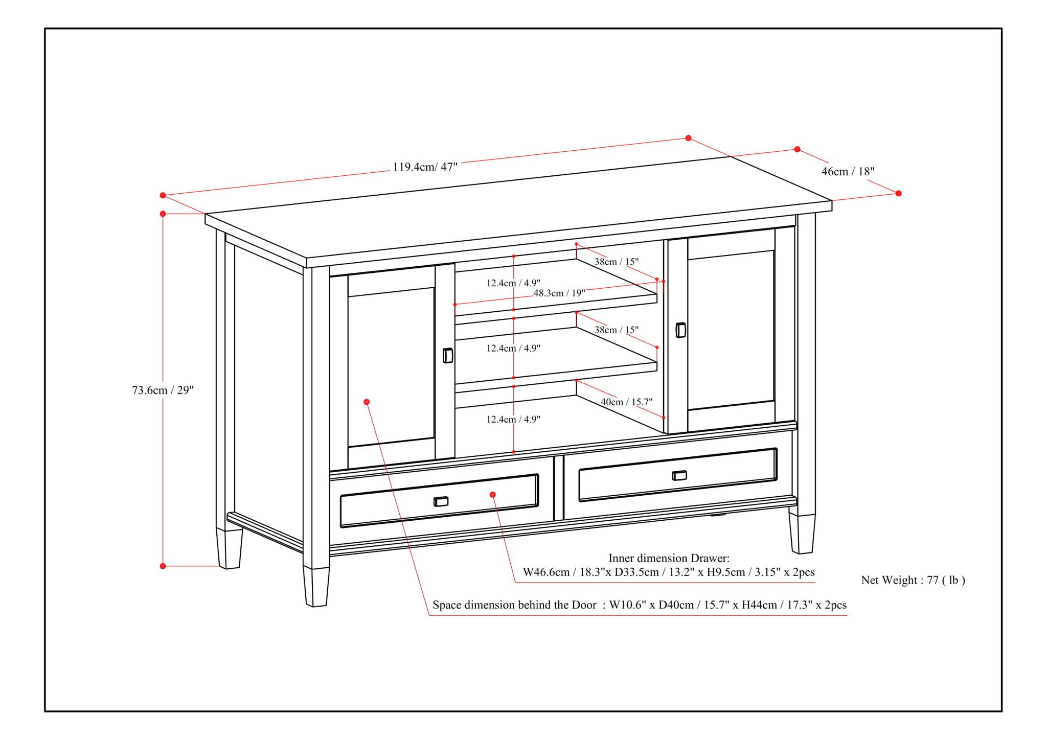 Warm Shaker - TV Media Stand Handcrafted