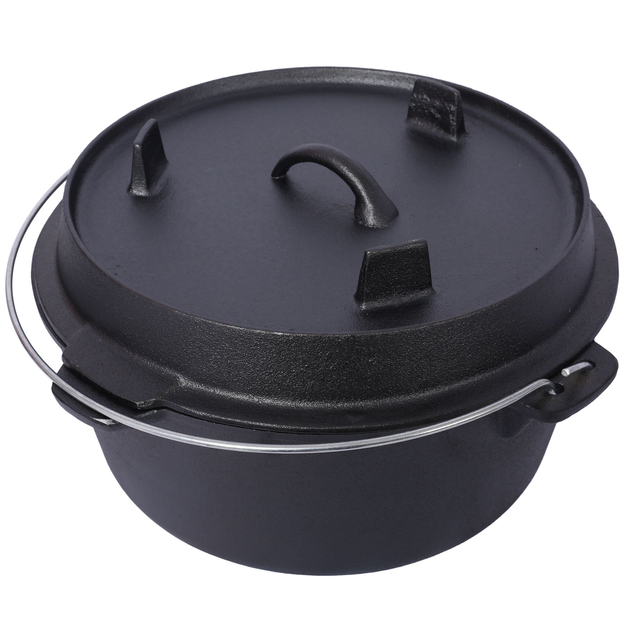 Pre-Seasoned Cast Dutch Oven With Skillet Lid And Pot Rack