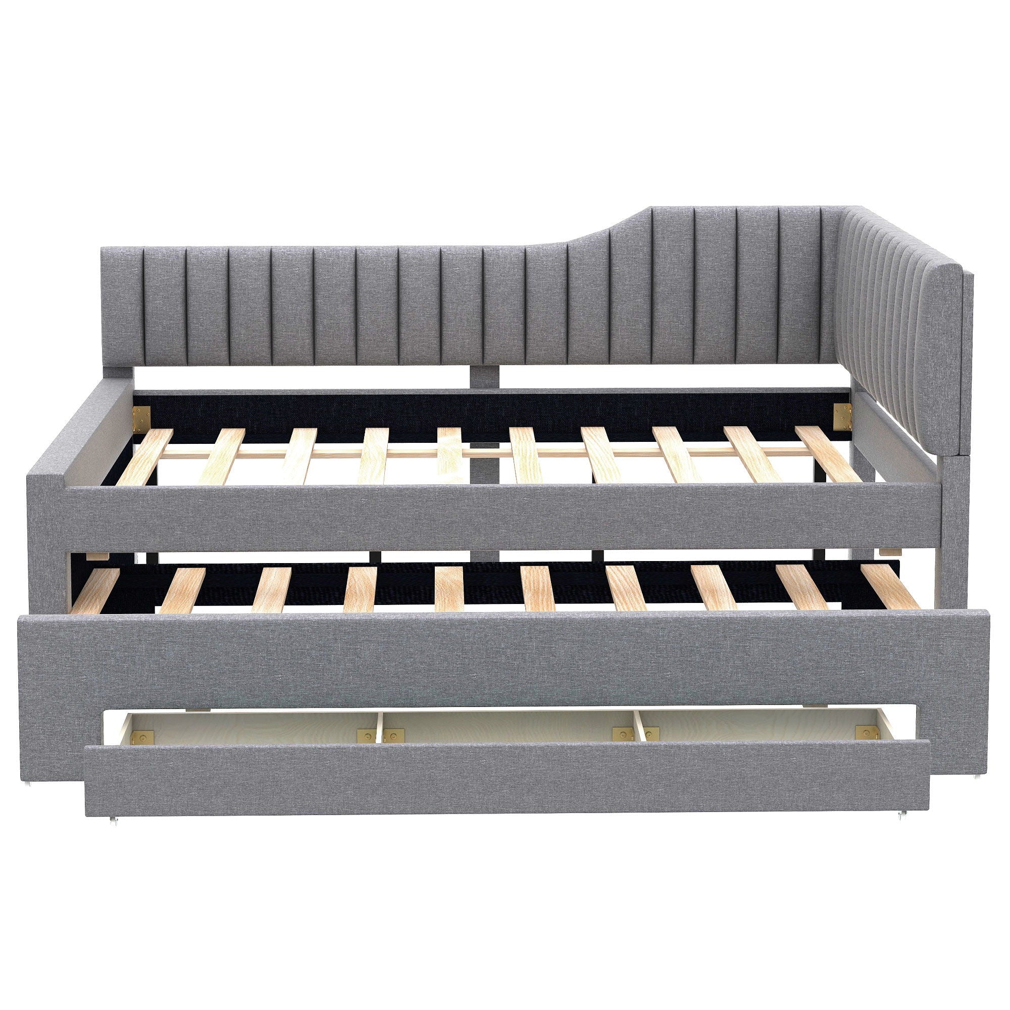 Upholstered Daybed With Trundle And 3 Drawers