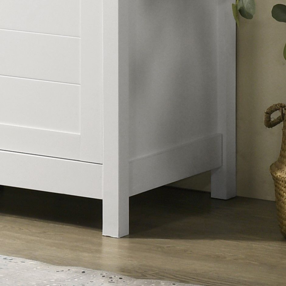 Claire - Storage Cabinet With Oak Accent Finish And Framed Slatted Panel Design - White - Best Buy Furniture