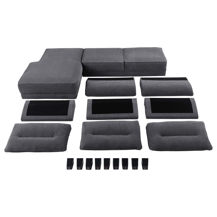 Caspian - Upholstered Curved Arm Chaise Sectional Sofa