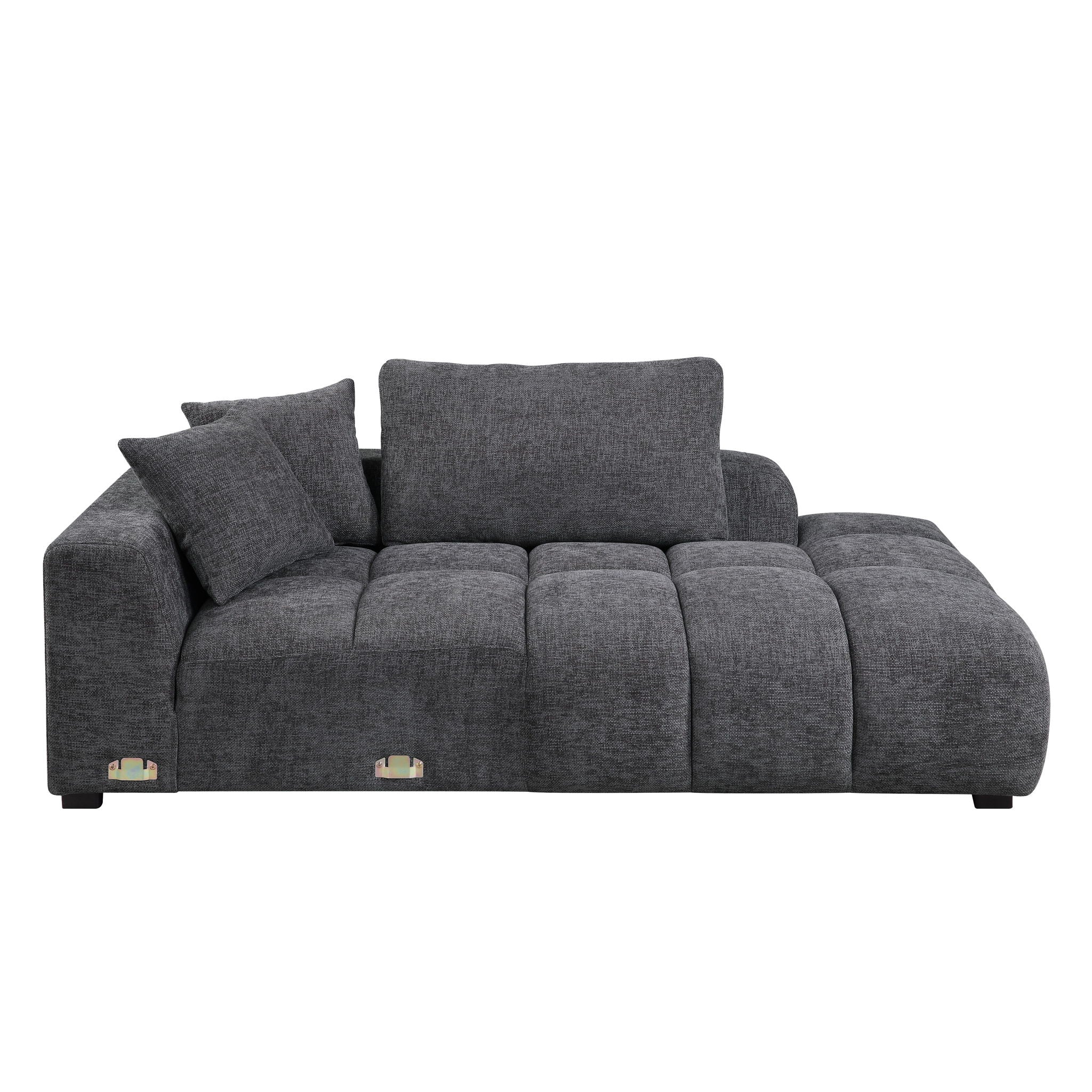 Chosen - Sectional Sofa With Toss Pillows With 2 Chaises With Ottoman - Gray