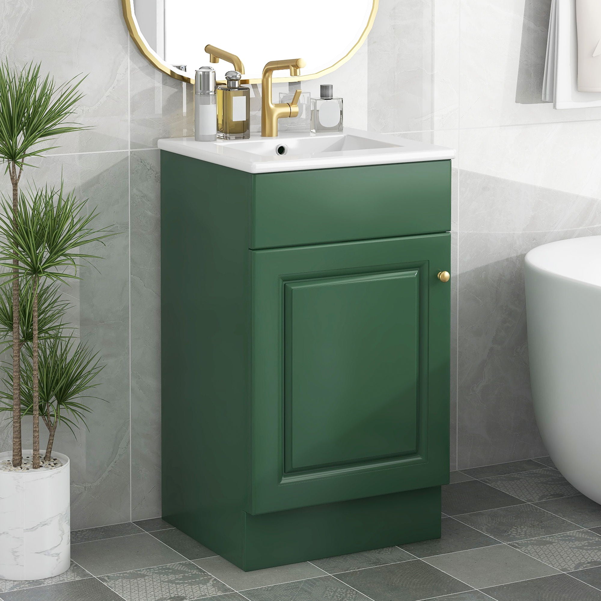 Bathroom Vanity With Sink, Cabinet With Adjustable Shelf