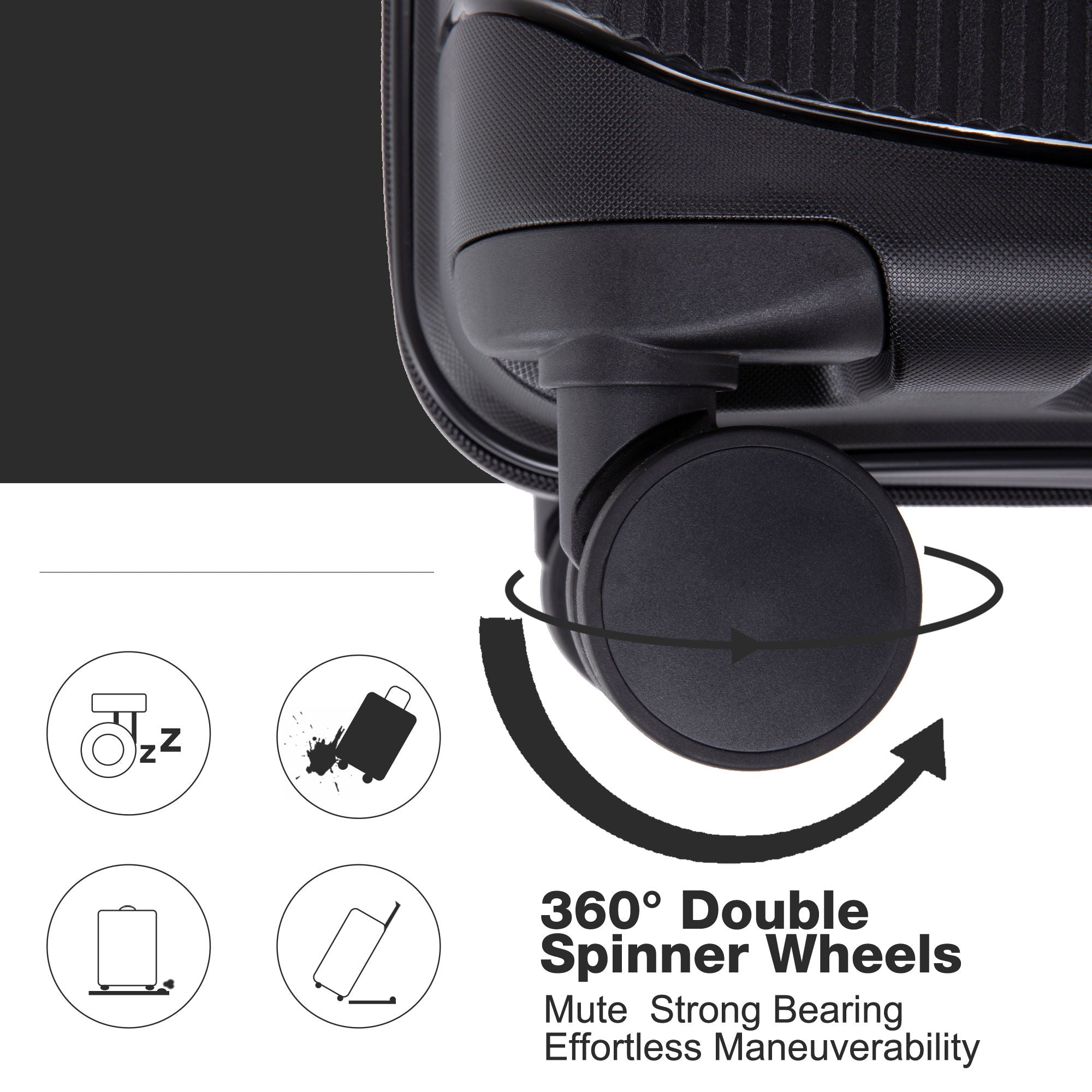 3 Piece Set Expandable Hardshell Suitcase Double Spinner Wheels