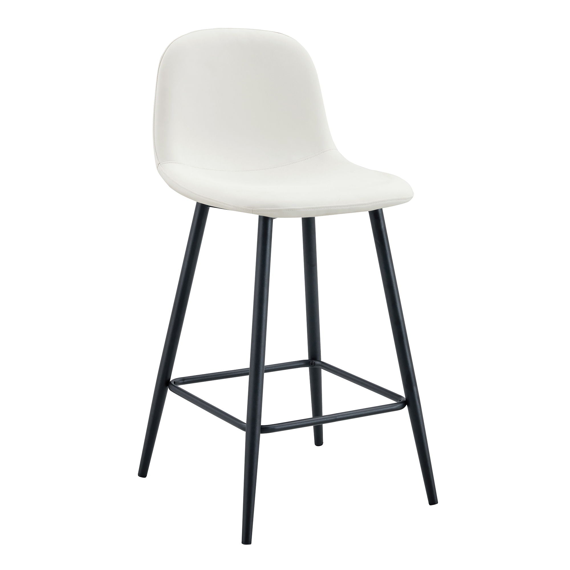 Modern Black Pu Bar Chair Rounded Backrest (Set of 2)