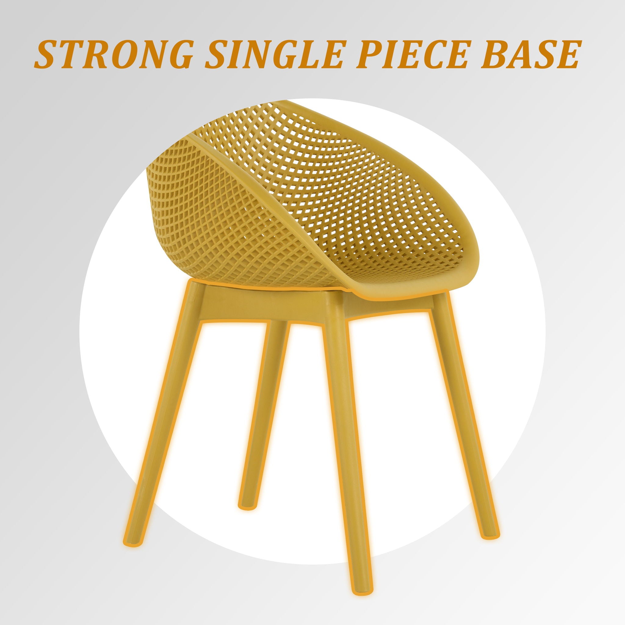 2 Piece Durable Single Chair With Mesh Hollow Out Design