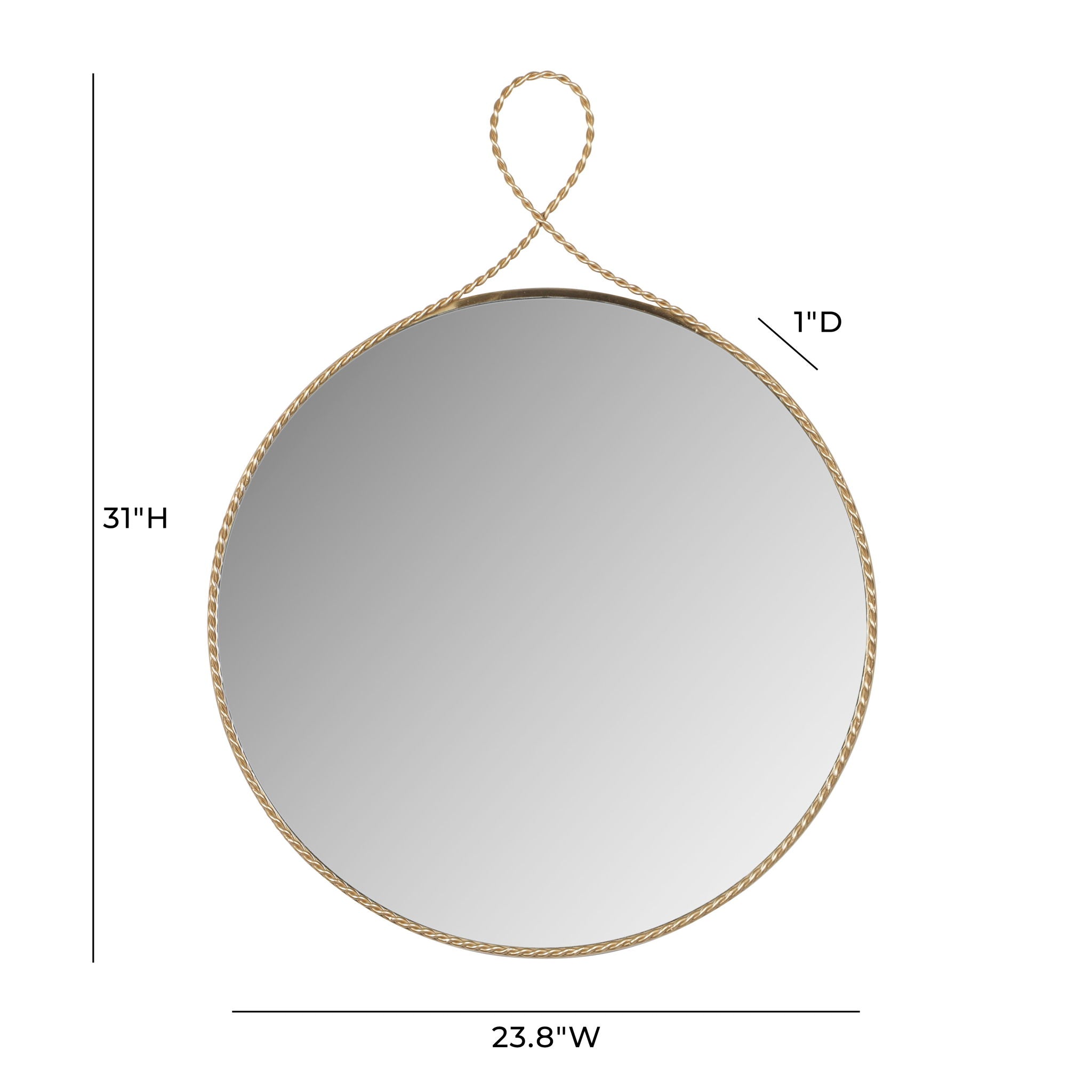 Ravina - Round Wall Mirror - Braided Brass