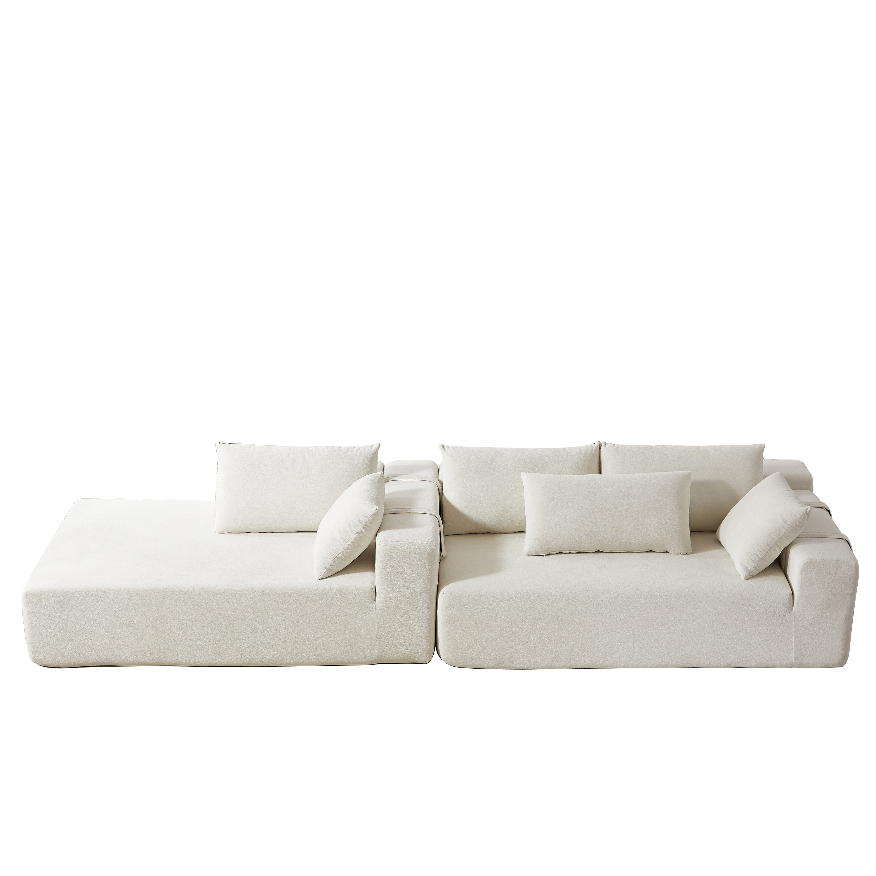 Modern Chenille Upholstered Sectional Sofa Couch Set
