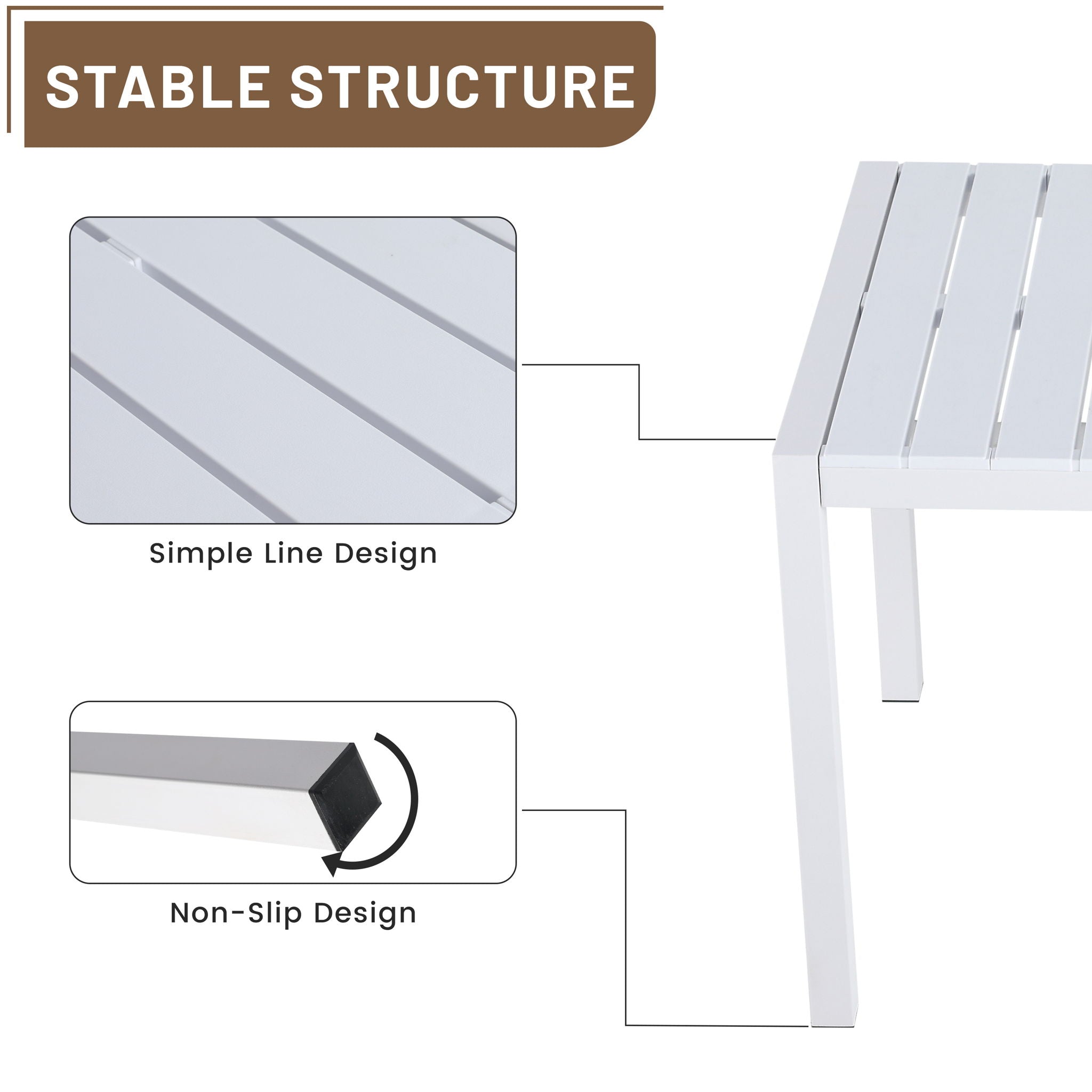 4 Pack Lounge Chair Set With Long Table