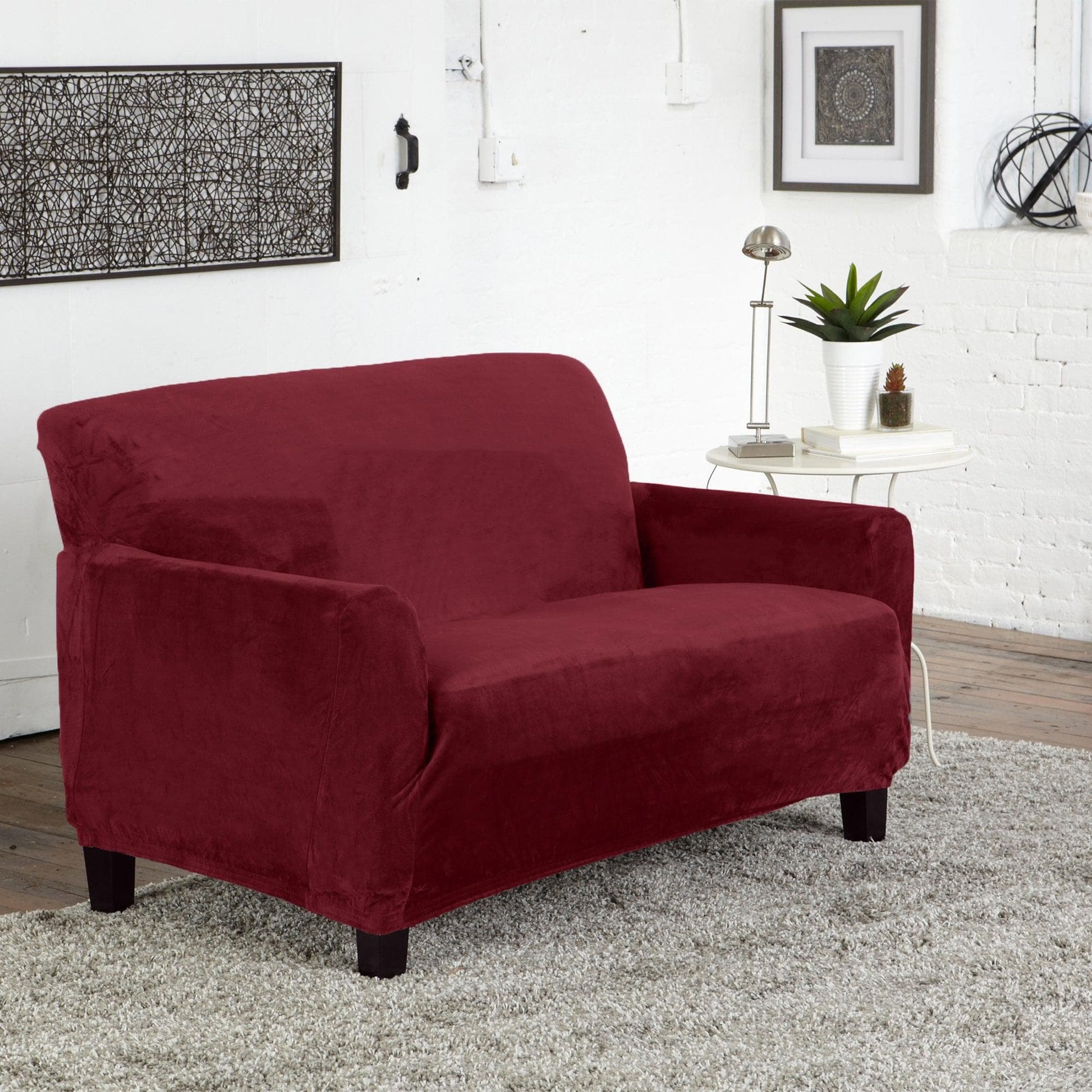 Velvet Stretch Slipcover - Gale Collection - Best Buy Furniture