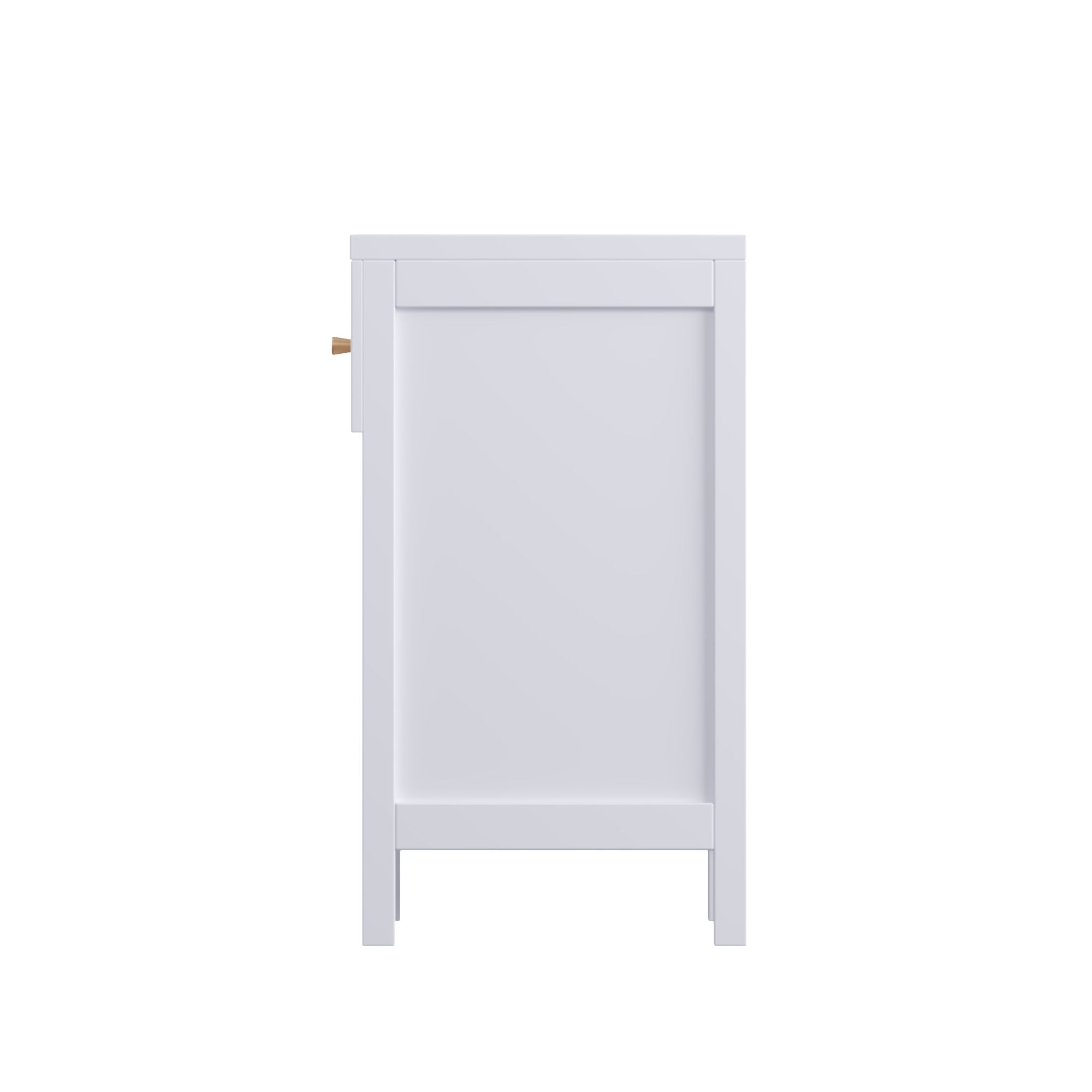 Nightstand With Drawer And Open Shelf, Scalloped Edge Bedside Table