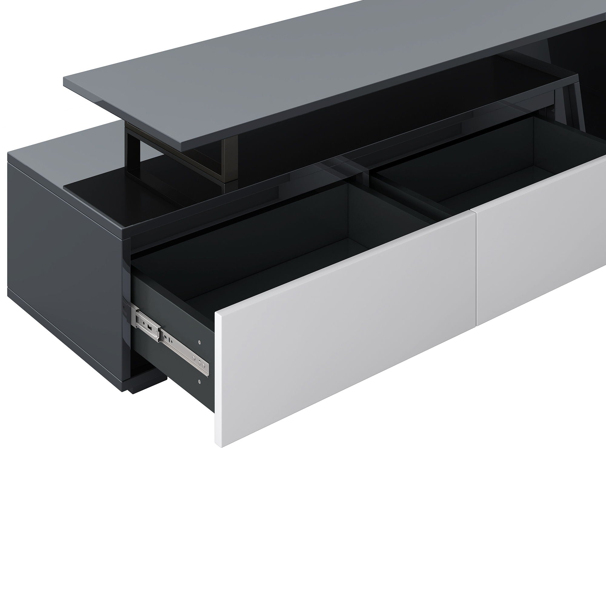 Minimalist Rectangle Extendable TV Cabinet With 2 Drawers And 1 Cabinet