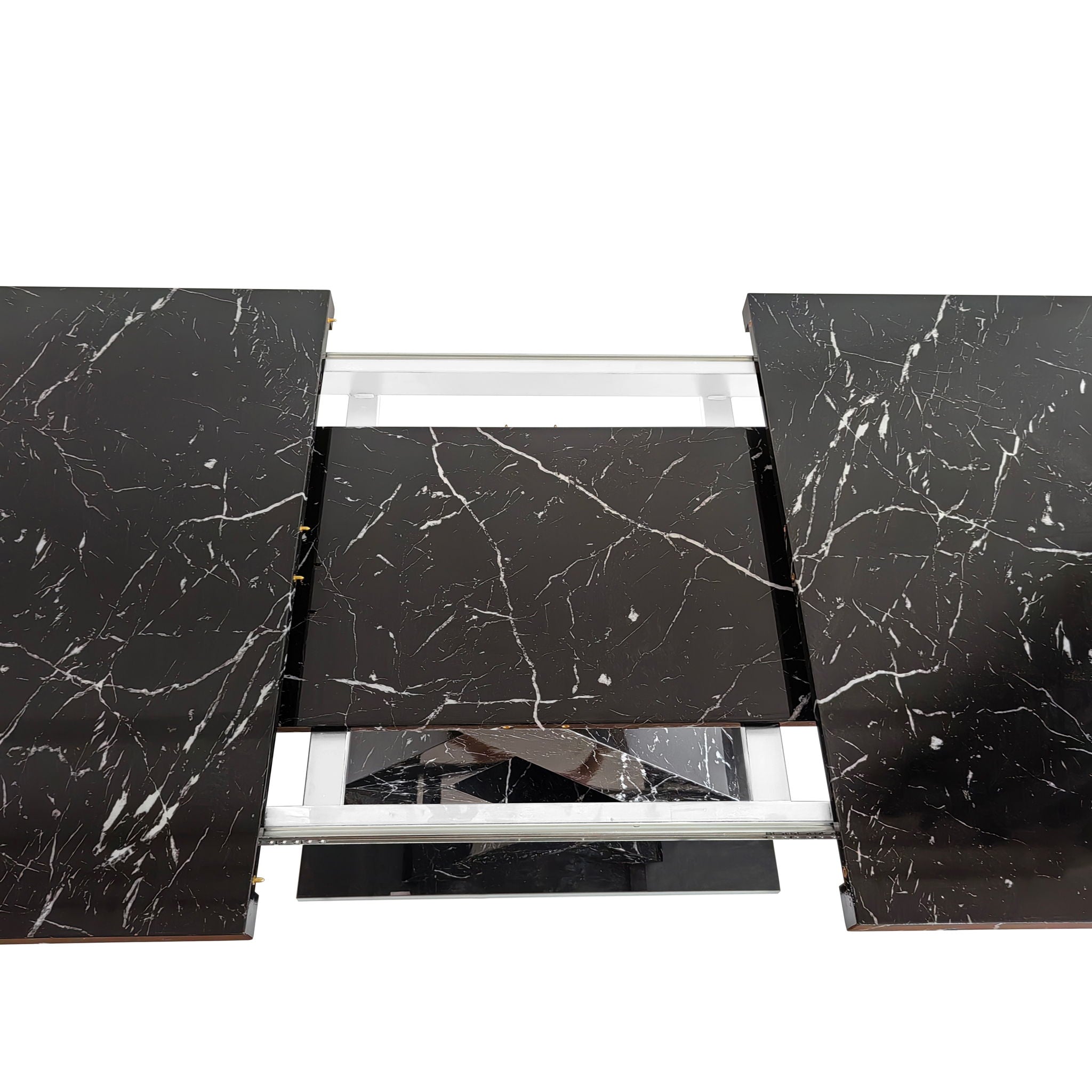 Modern Rectangle Dining Table With Stretchable TopAnd X Shape Legs