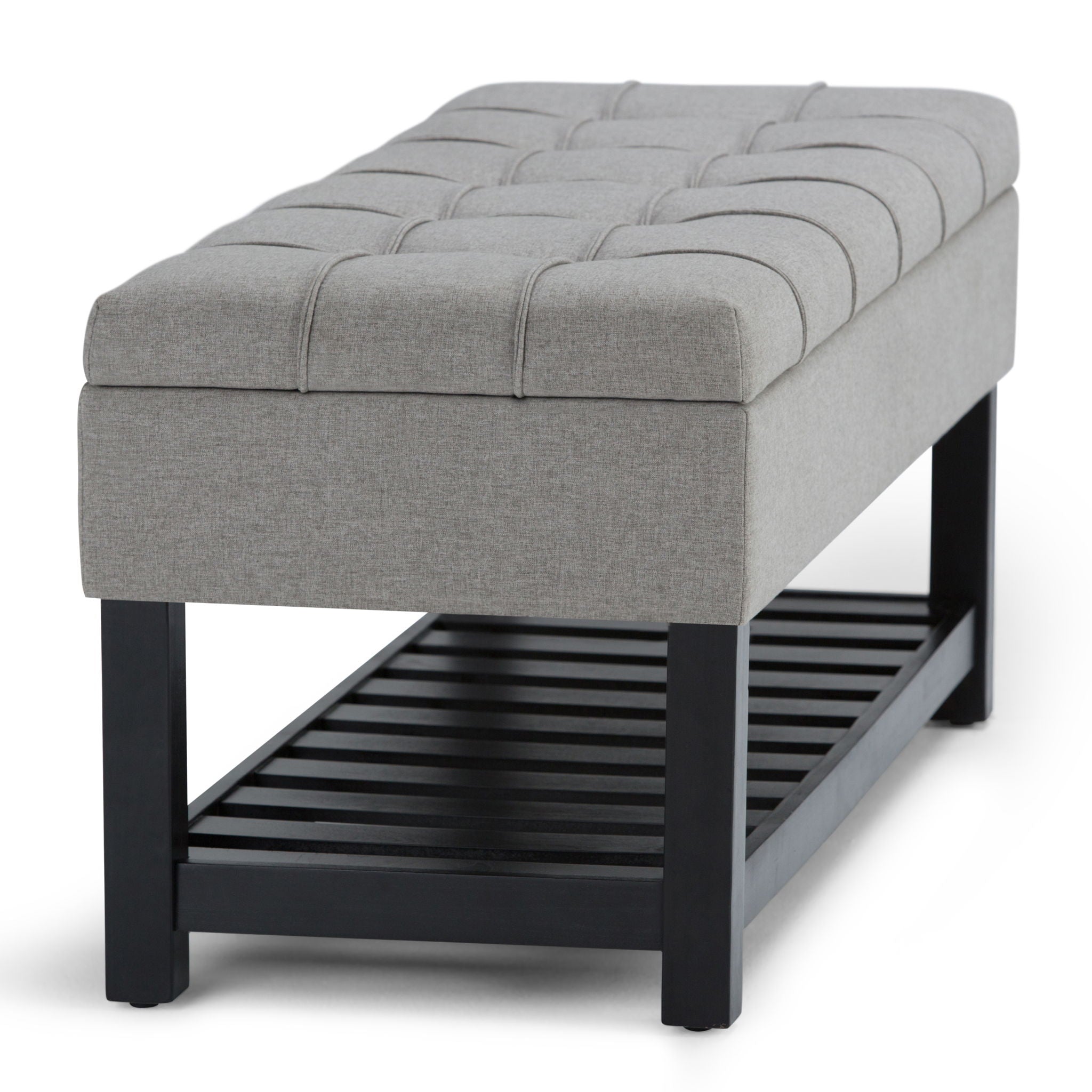 Saxon - Upholstered Transitional Storage Ottoman Bench - Best Buy Furniture