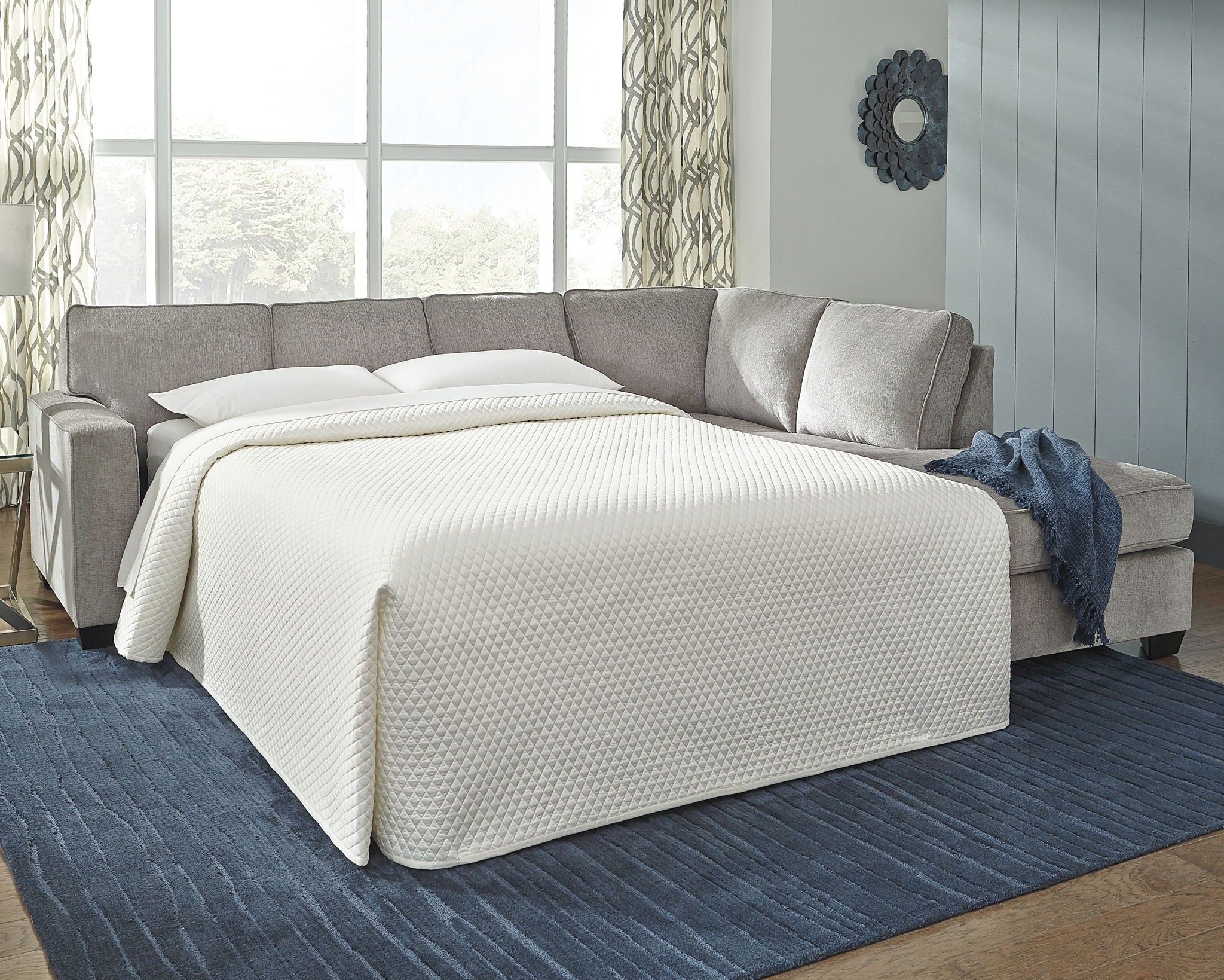 Altari - Right Arm Facing Corner Chaise With Sleeper 2 Pc Sectional - Alloy