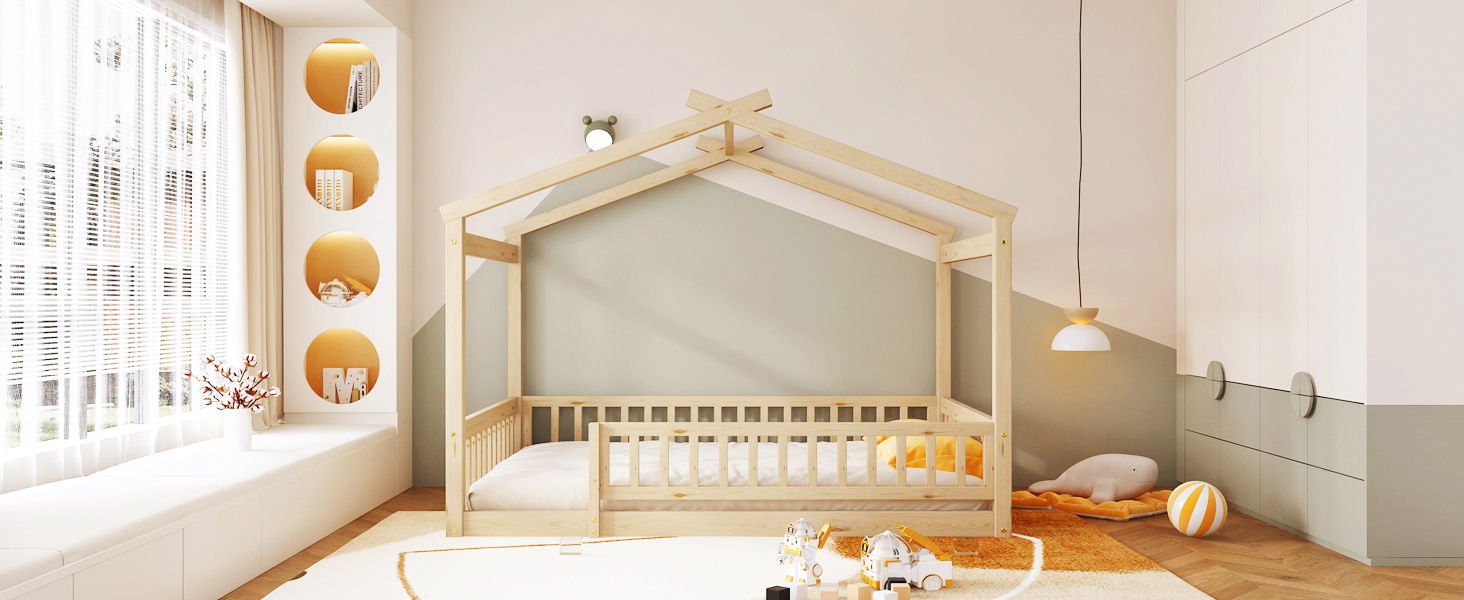Bed House Bed Frame With Fence