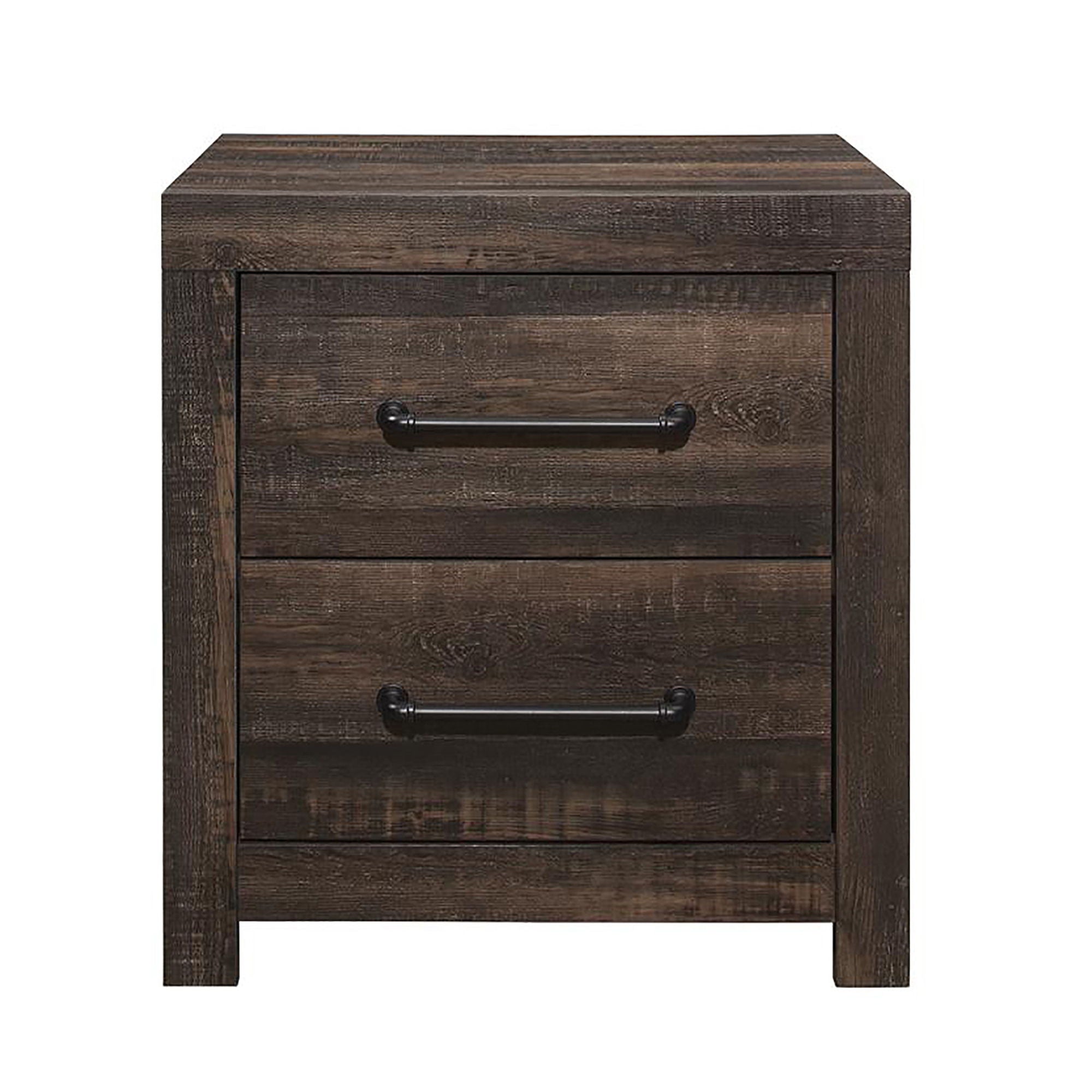 Monica - Nightstand With Spacious Drawers Bar Handles - Dark Oak