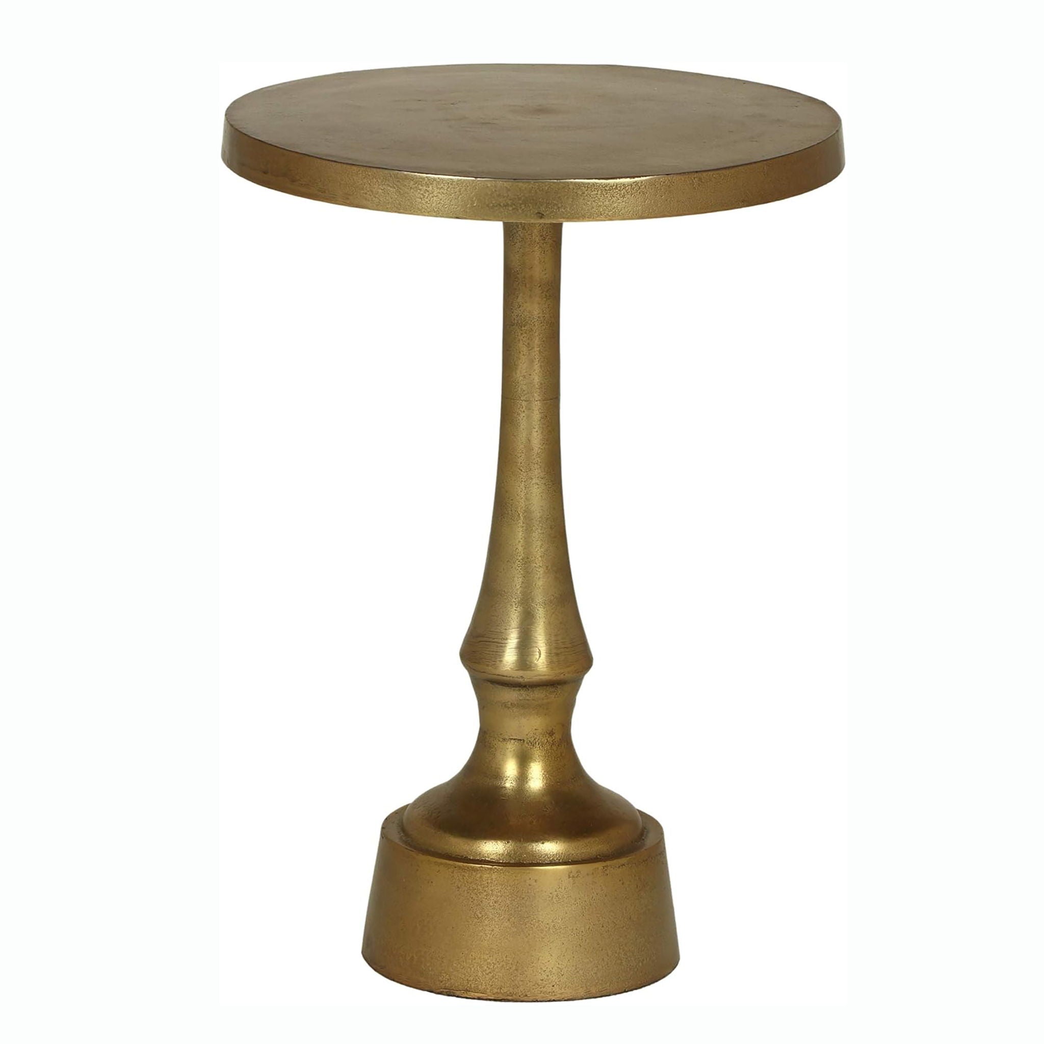 Modern Aluminum Accent Table With Raw Brass, Elegant Design, weight And Durable - Antique Brass