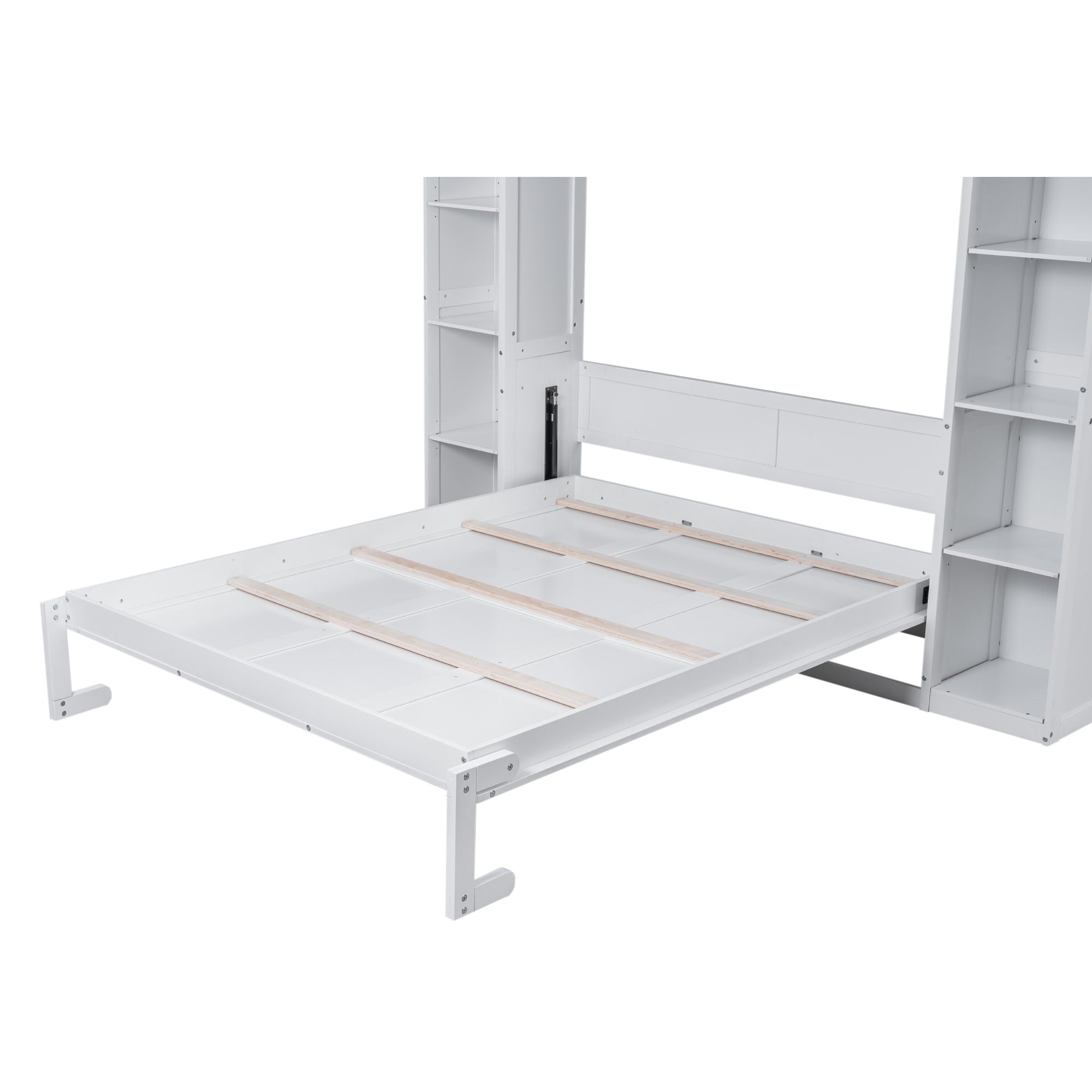 Wall Murphy Bed With Shelves And LED Lights