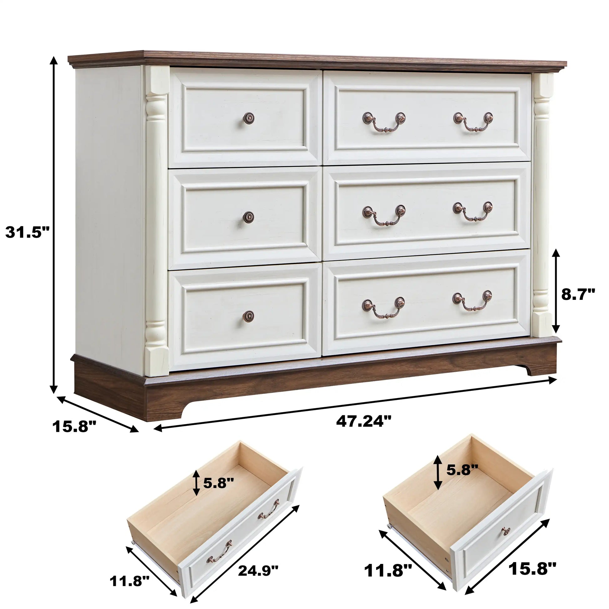 Ashridge Farmhouse 6 Drawer Dresser - Best Buy Furniture
