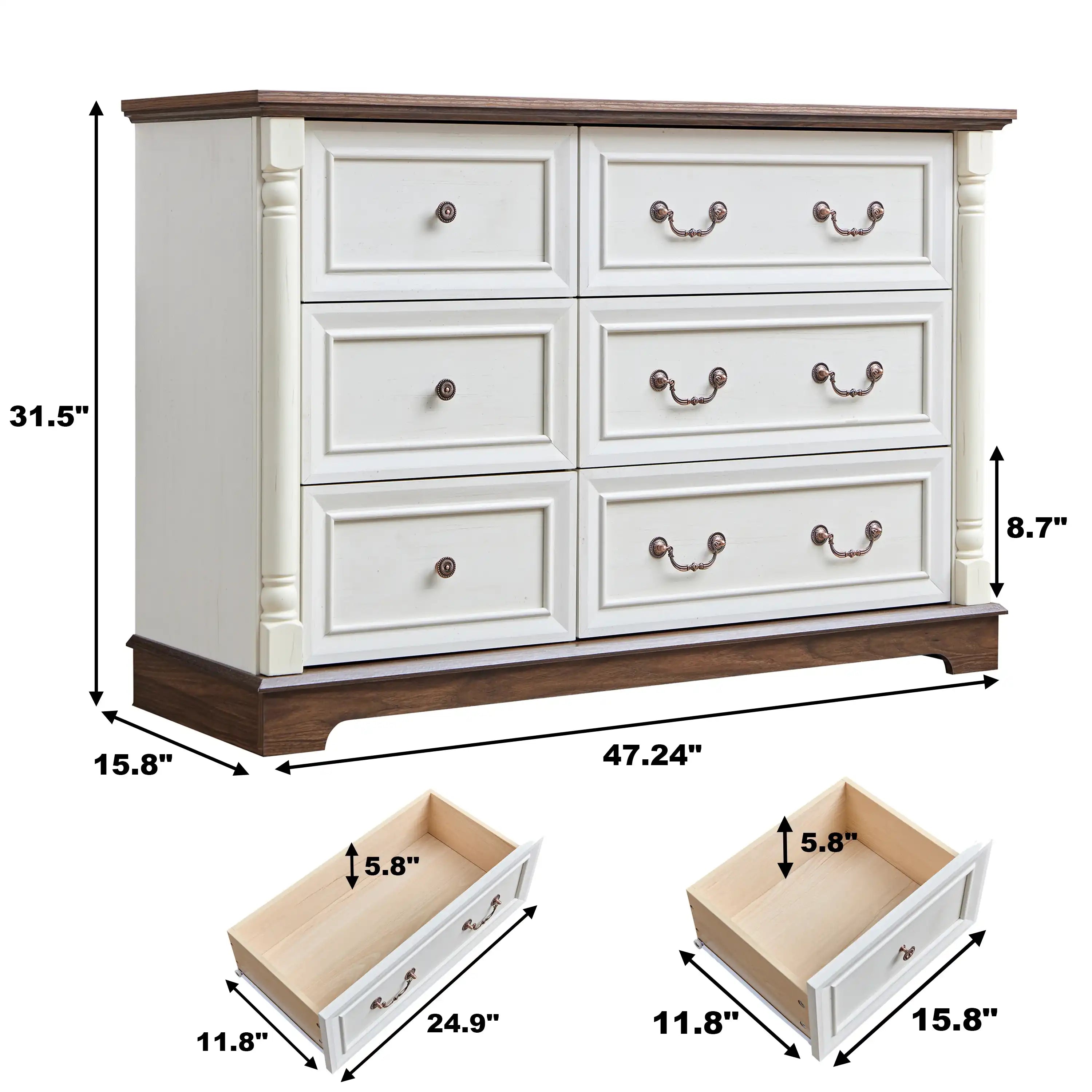 Ashridge Farmhouse 6 Drawer Dresser - Best Buy Furniture