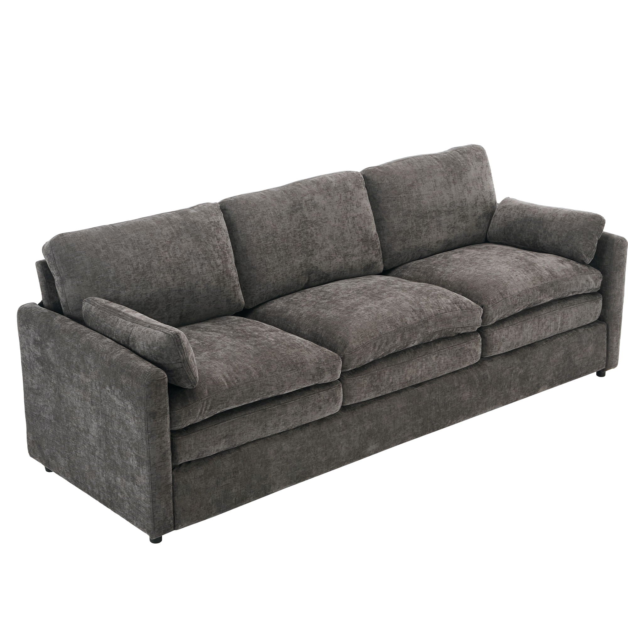 Cozy Upholstered 3 Seater Sofa With Double Cushion
